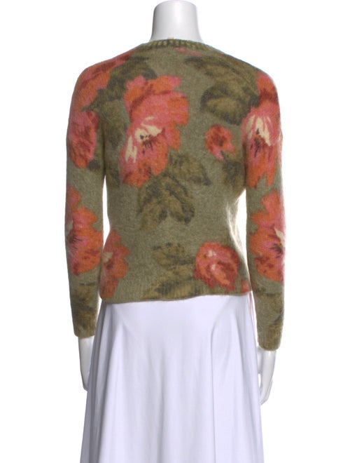 La Maille Sezane Floral Print Scoop Neck Sweater