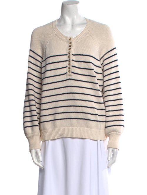 La Maille Sezane Striped Crew Neck Sweater