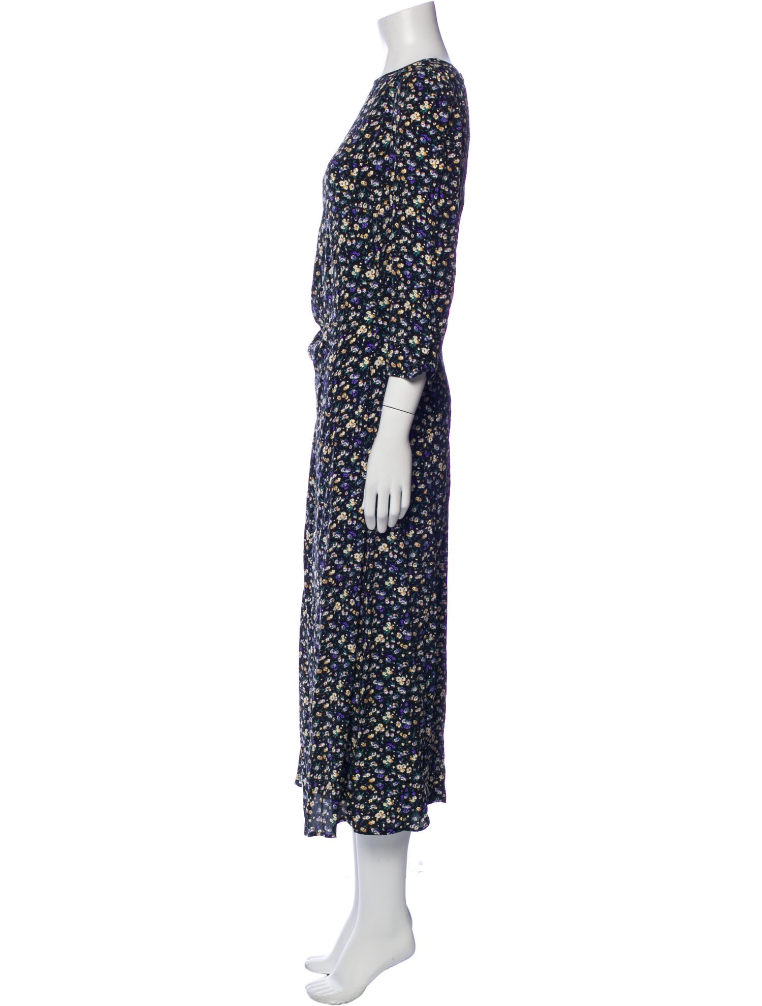 La Maille Sezane Floral Print Long Dress