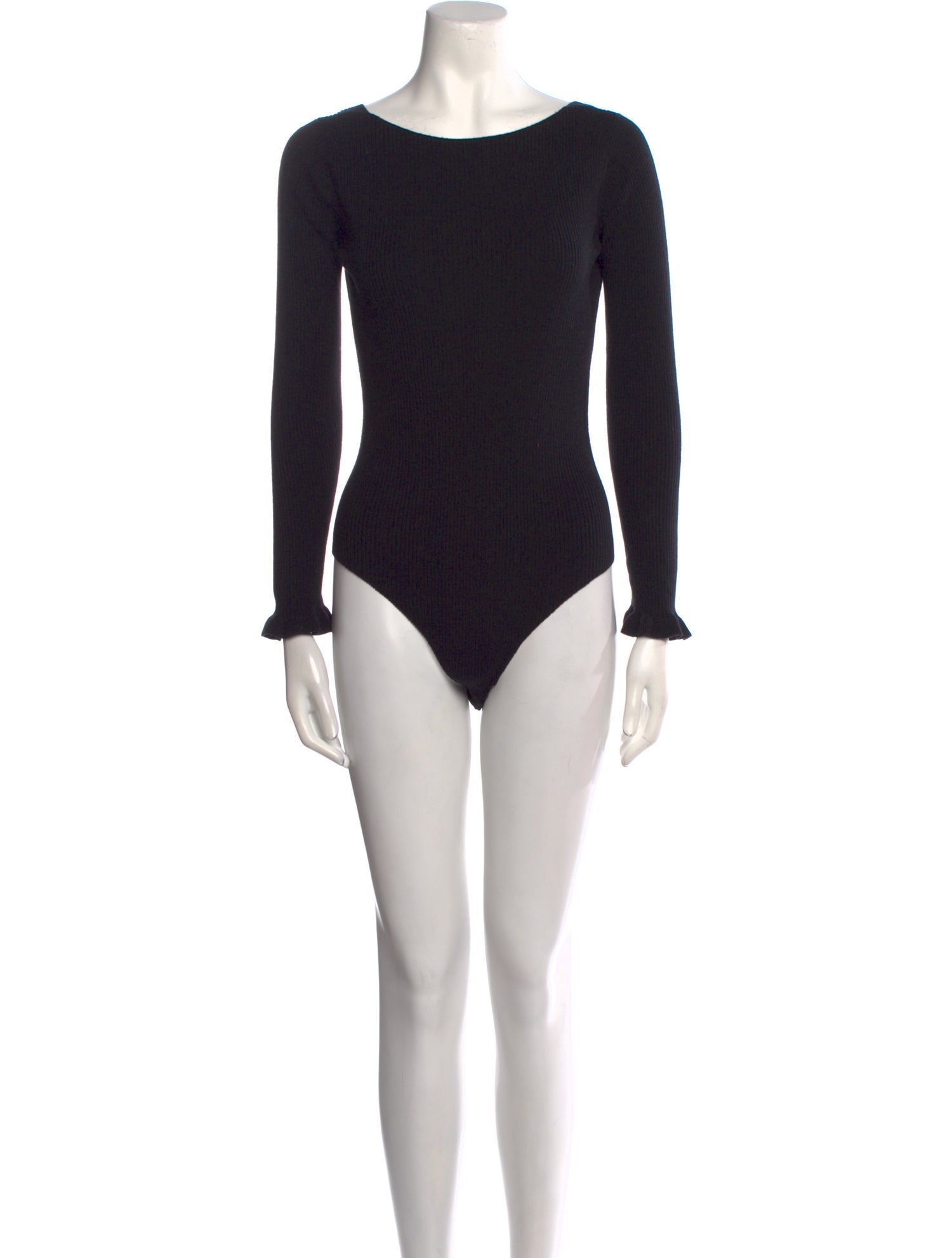 La Maille Sezane Scoop Neck Long Sleeve Bodysuit