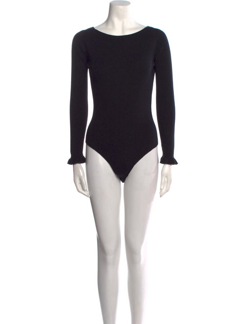 La Maille Sezane Scoop Neck Long Sleeve Bodysuit