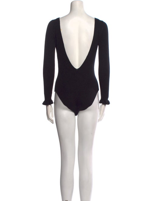 La Maille Sezane Scoop Neck Long Sleeve Bodysuit