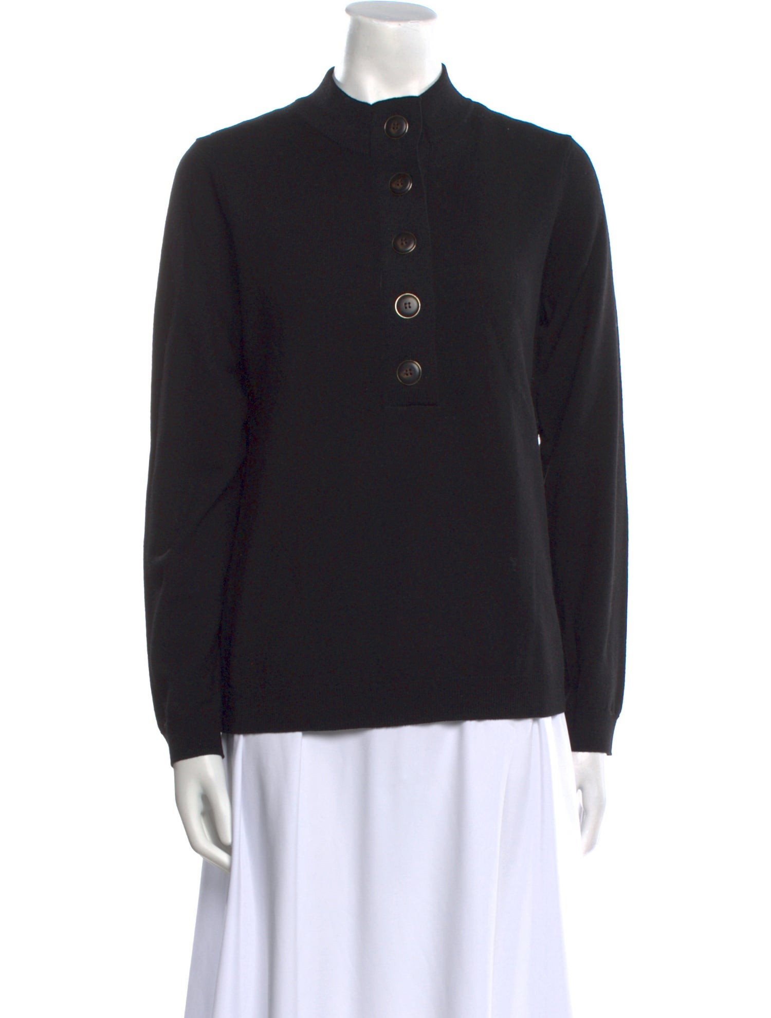 La Maille Sezane Merino Wool Mock Neck Sweater