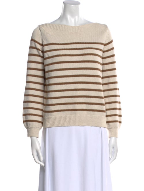 La Maille Sezane Striped Bateau Neckline Sweatshirt