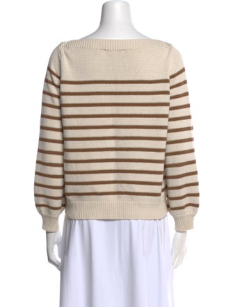 La Maille Sezane Striped Bateau Neckline Sweatshirt