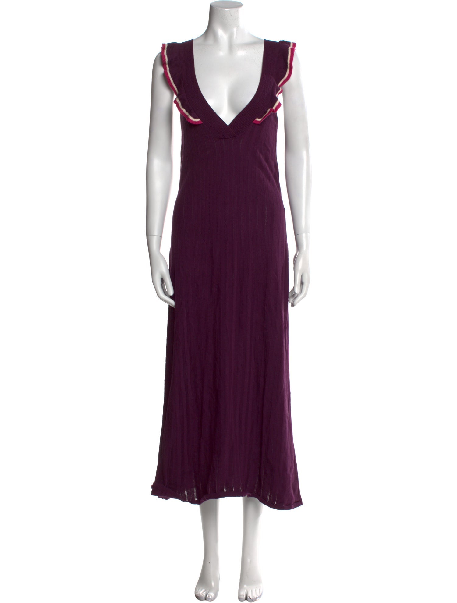La Maille Sezane Plunge Neckline Long Dress w/ Tags