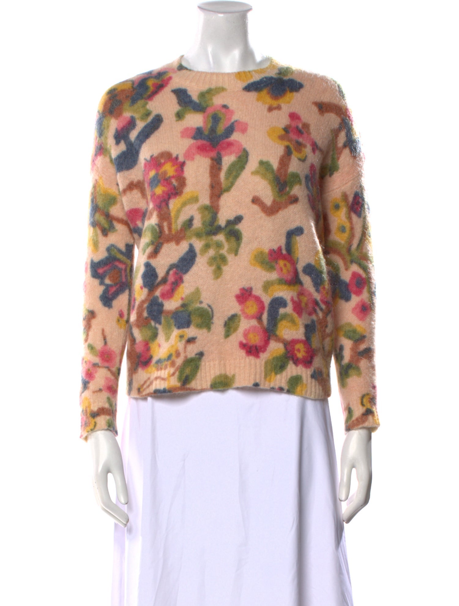 La Maille Sezane Printed Crew Neck Sweater