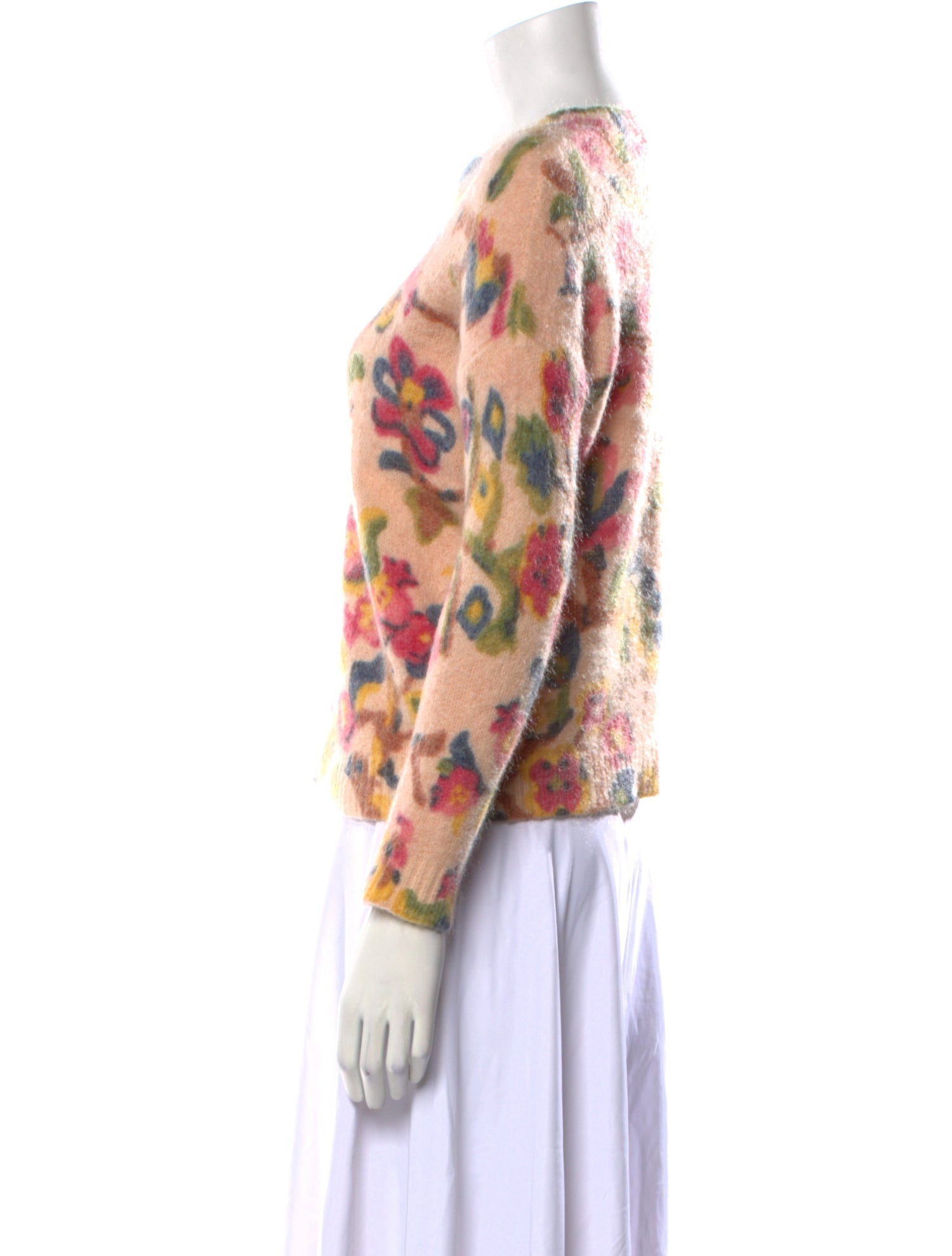 La Maille Sezane Printed Crew Neck Sweater