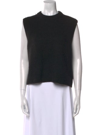 La Maille Sezane Crew Neck Sleeveless Crop Top