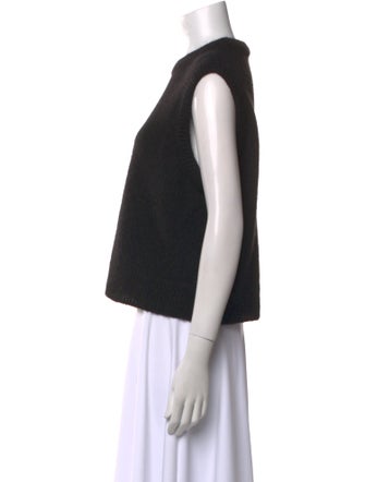 La Maille Sezane Crew Neck Sleeveless Crop Top