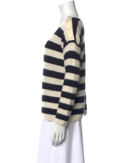 La Maille Sezane Striped V-Neck Sweater