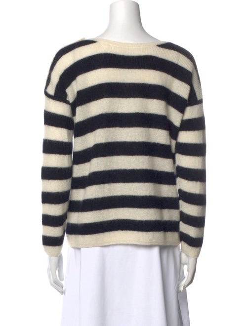 La Maille Sezane Striped V-Neck Sweater