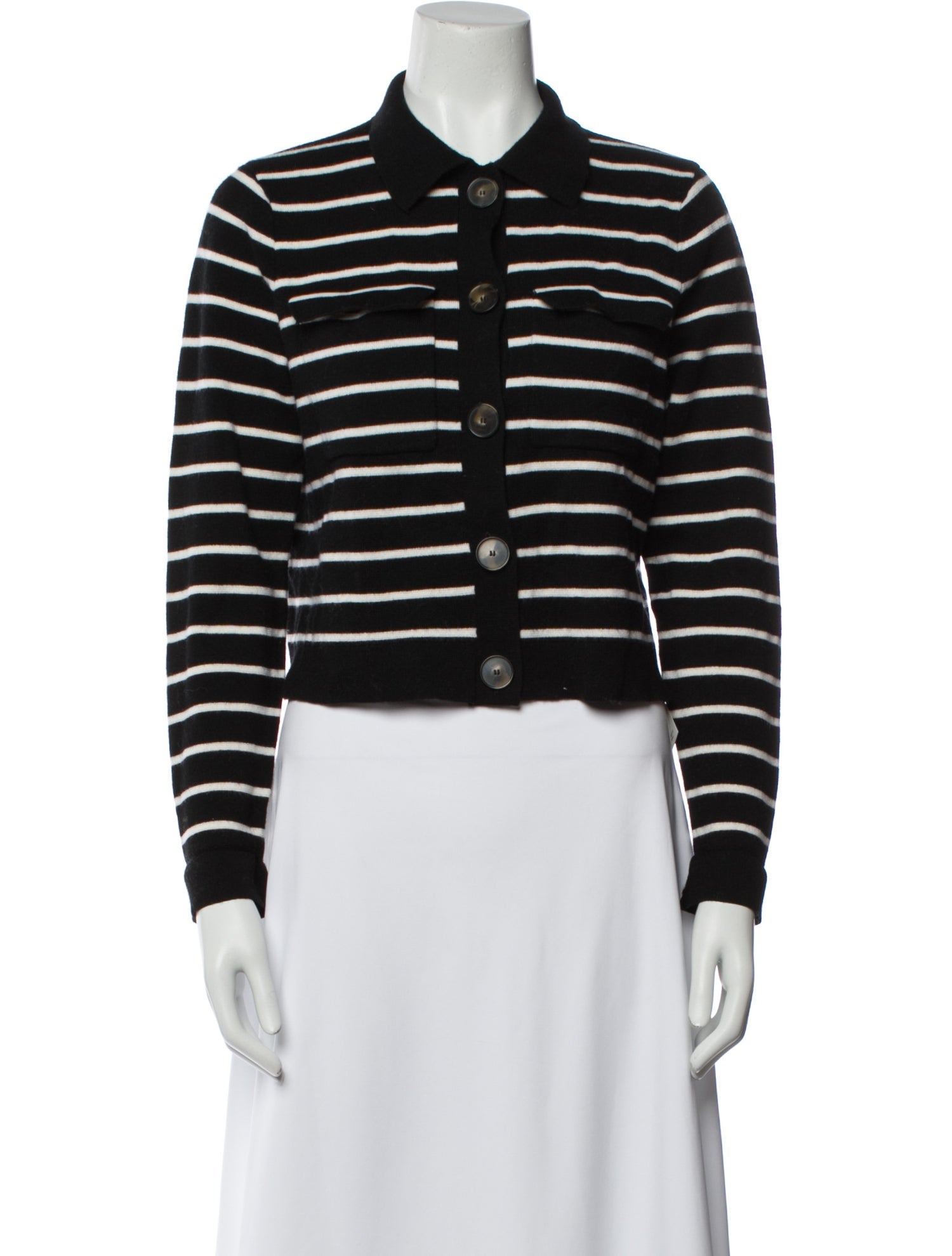 La Maille Sezane Merino Wool Striped Crop Top