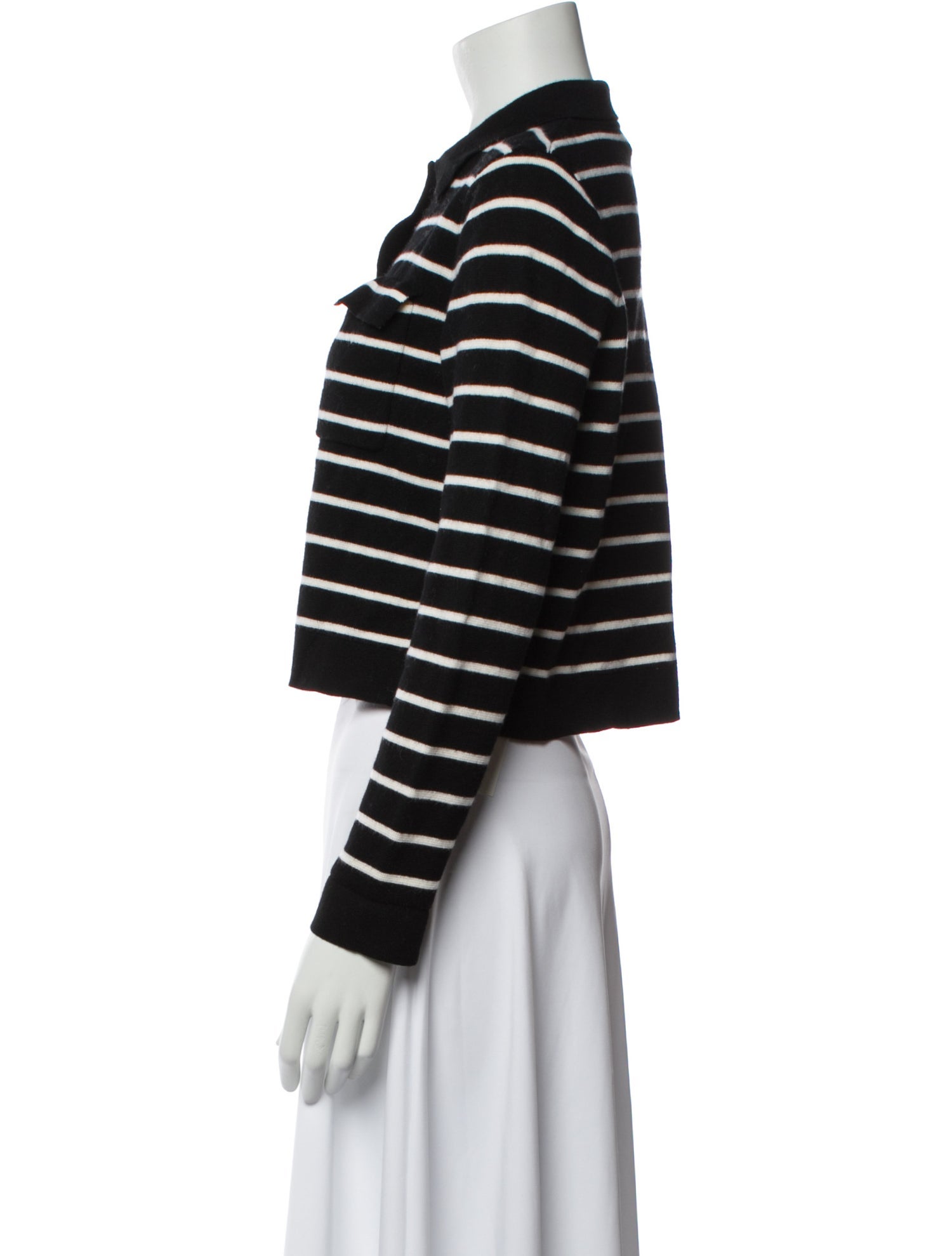 La Maille Sezane Merino Wool Striped Crop Top