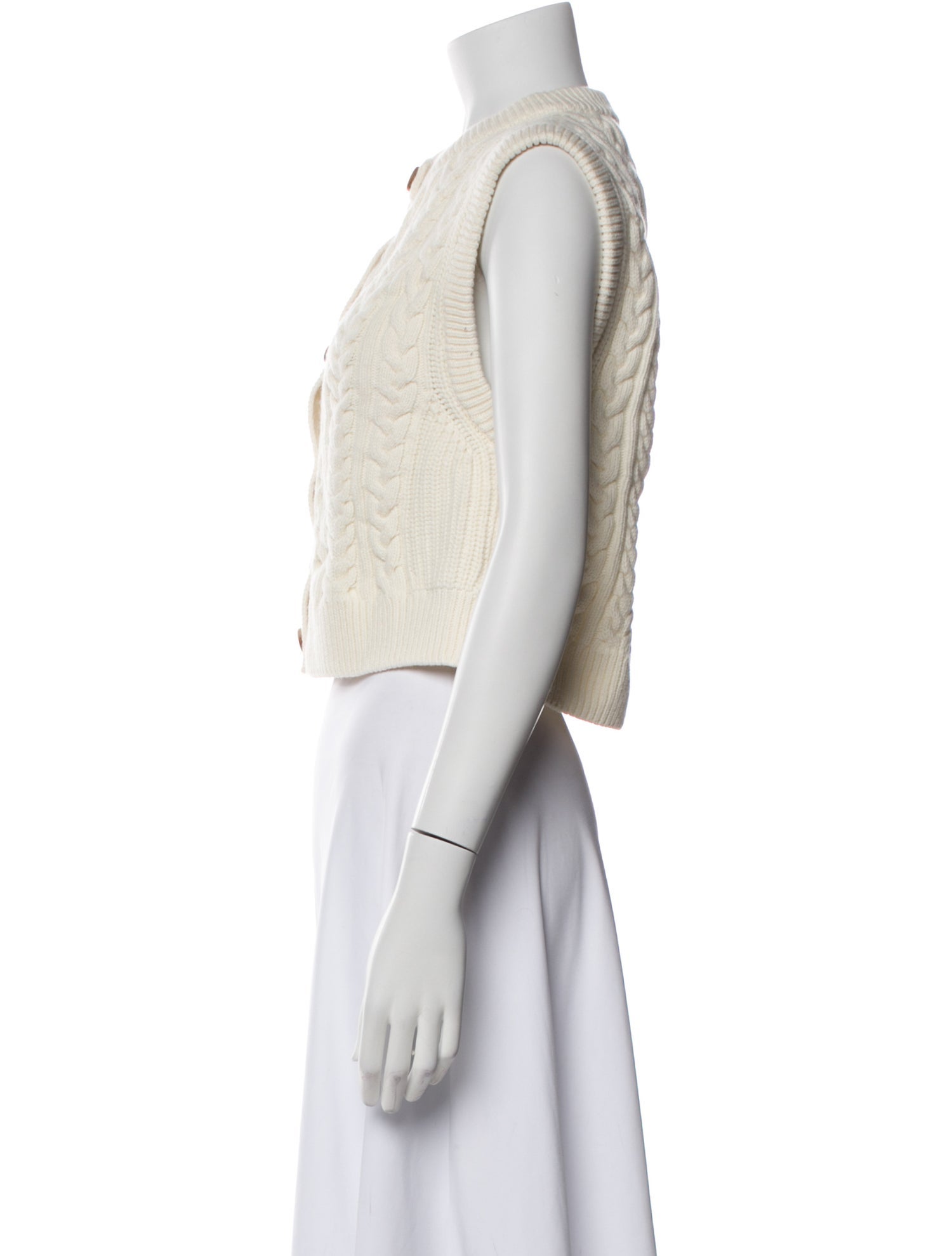 La Maille Sezane Mock Neck Sleeveless Crop Top