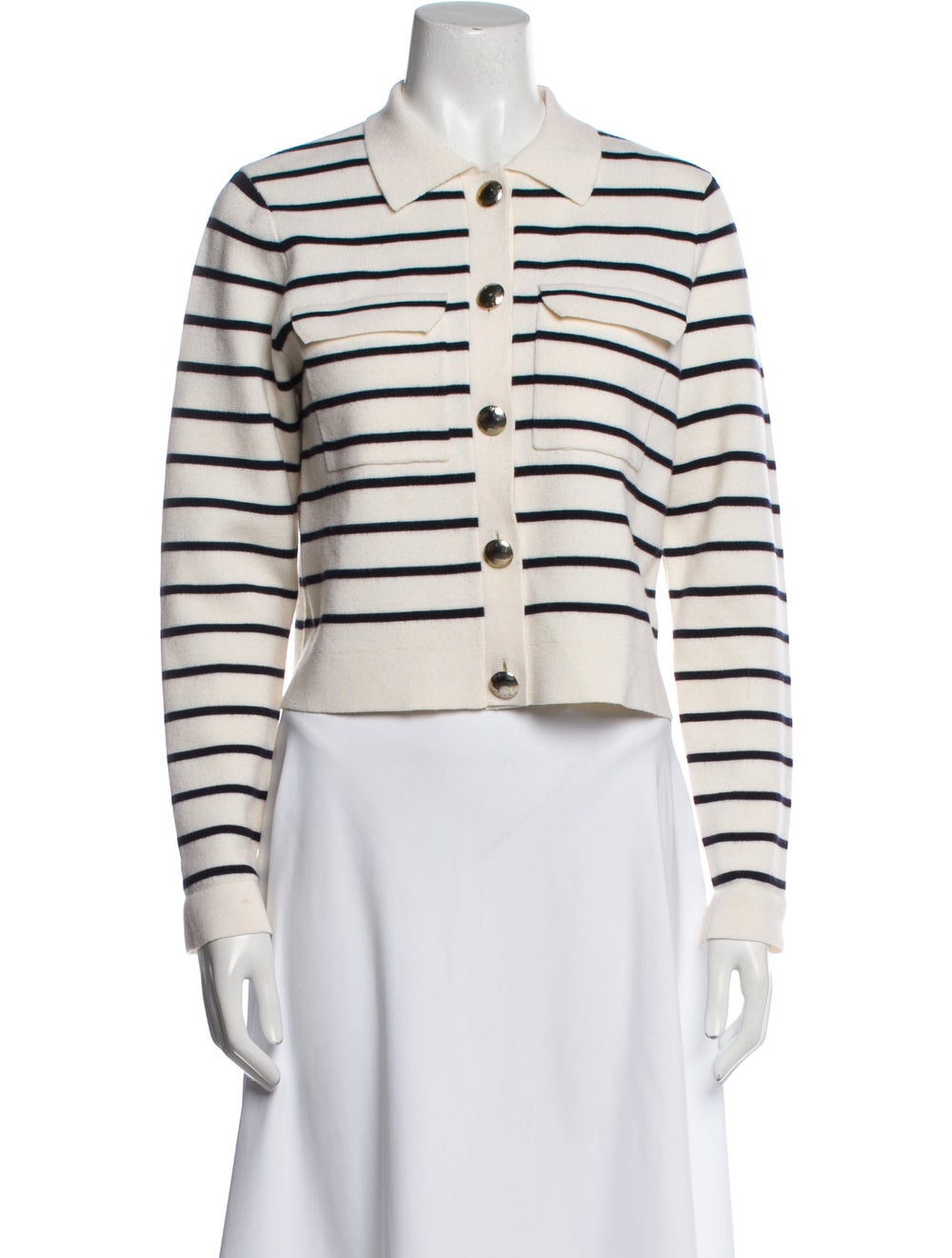 La Maille Sezane Merino Wool Striped Jacket
