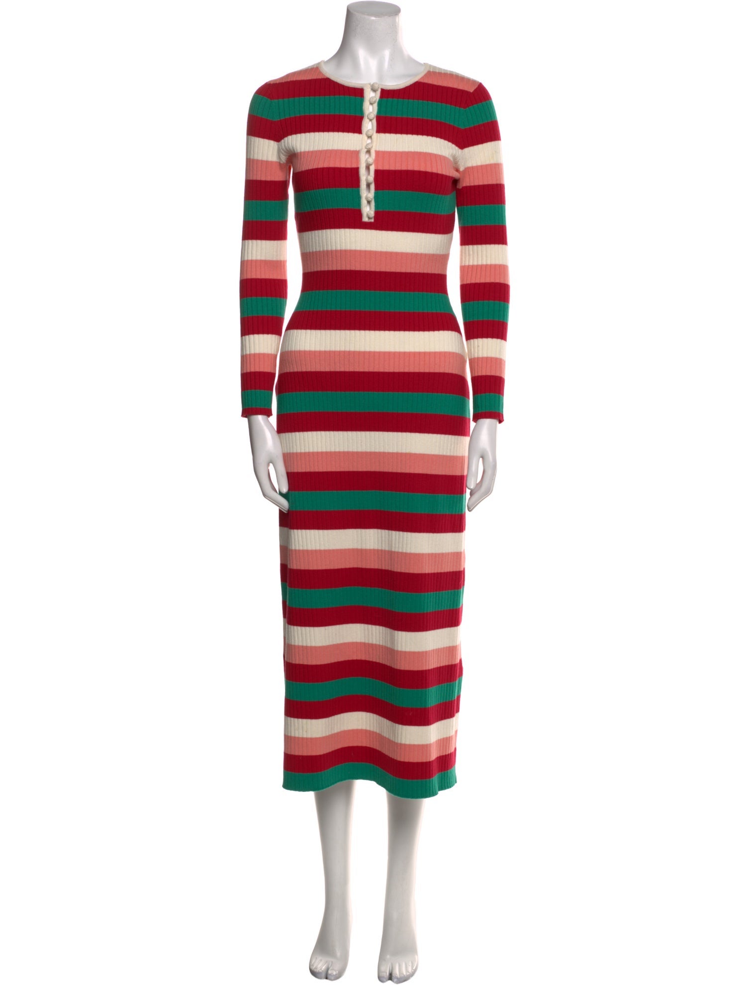 La Maille Sezane Striped Long Dress