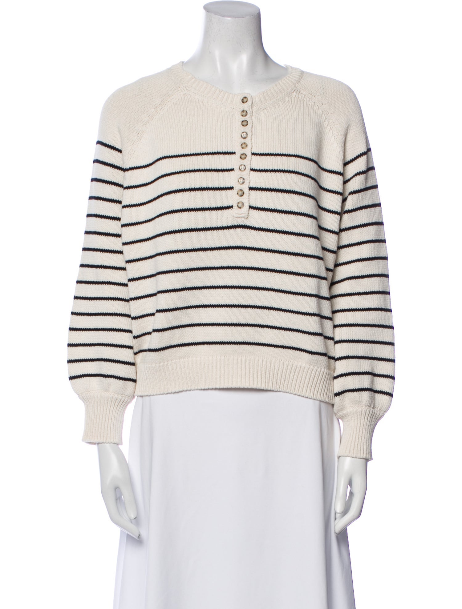 La Maille Sezane Striped Crew Neck Sweatshirt