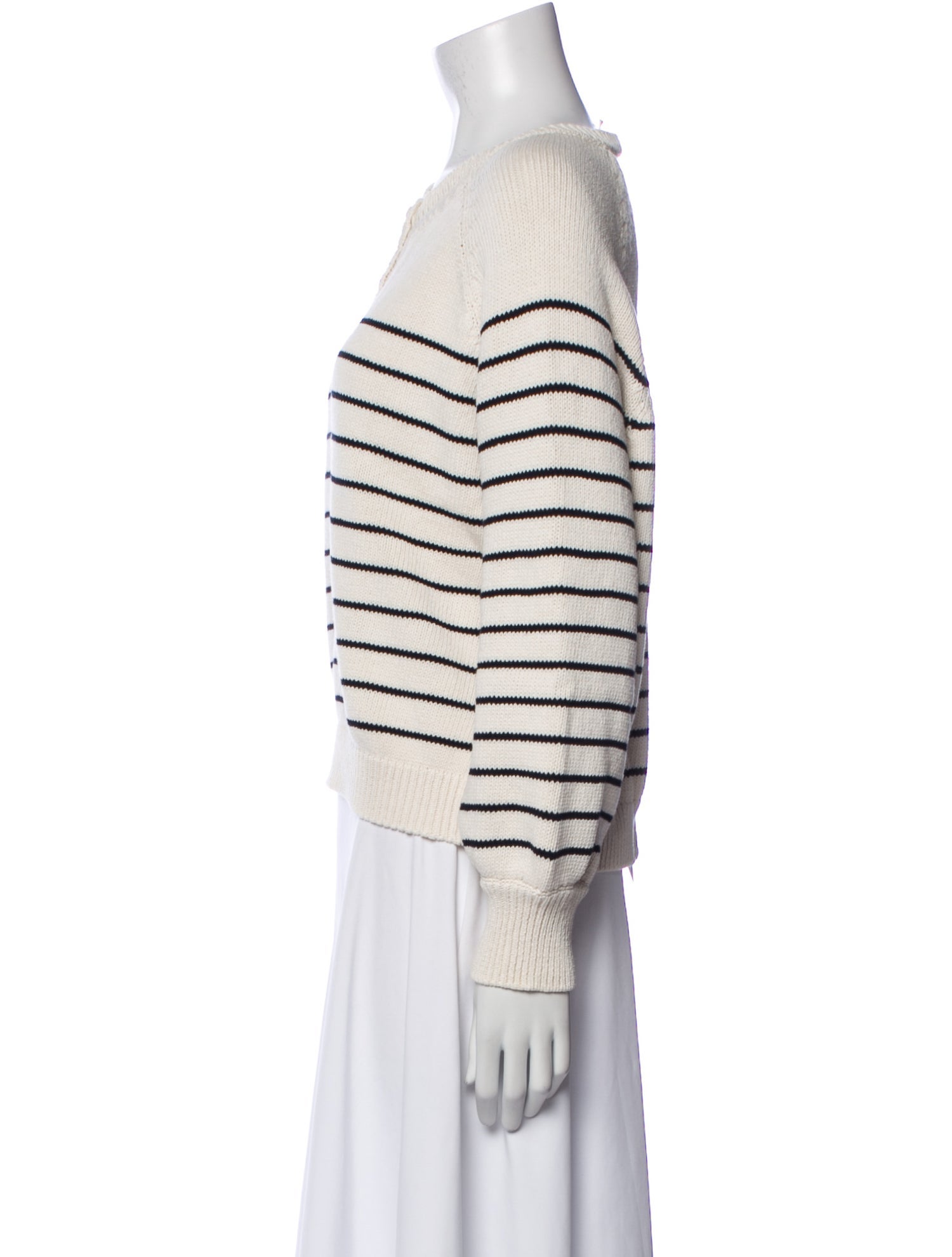 La Maille Sezane Striped Crew Neck Sweatshirt