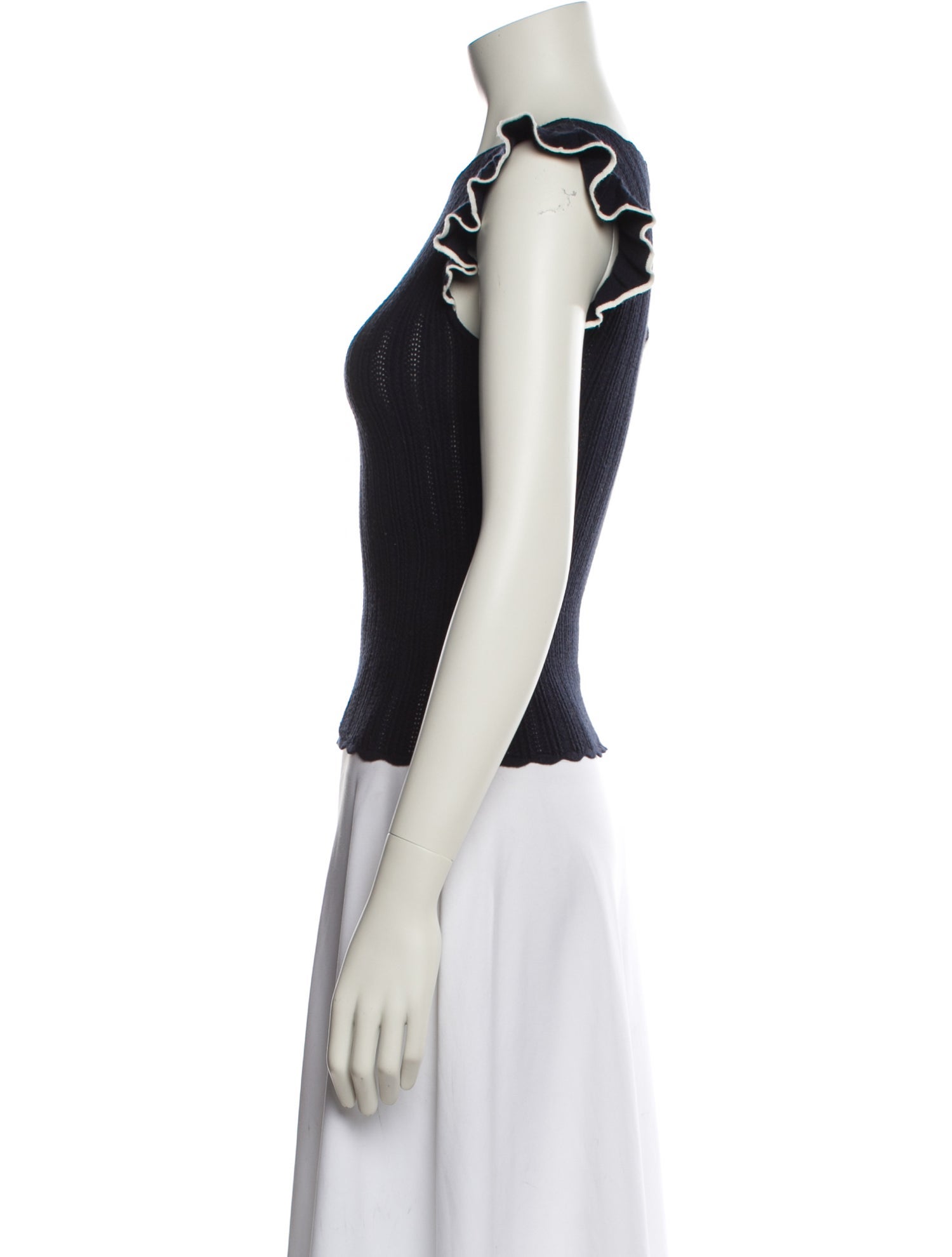 La Maille Sezane Crew Neck Sleeveless Top