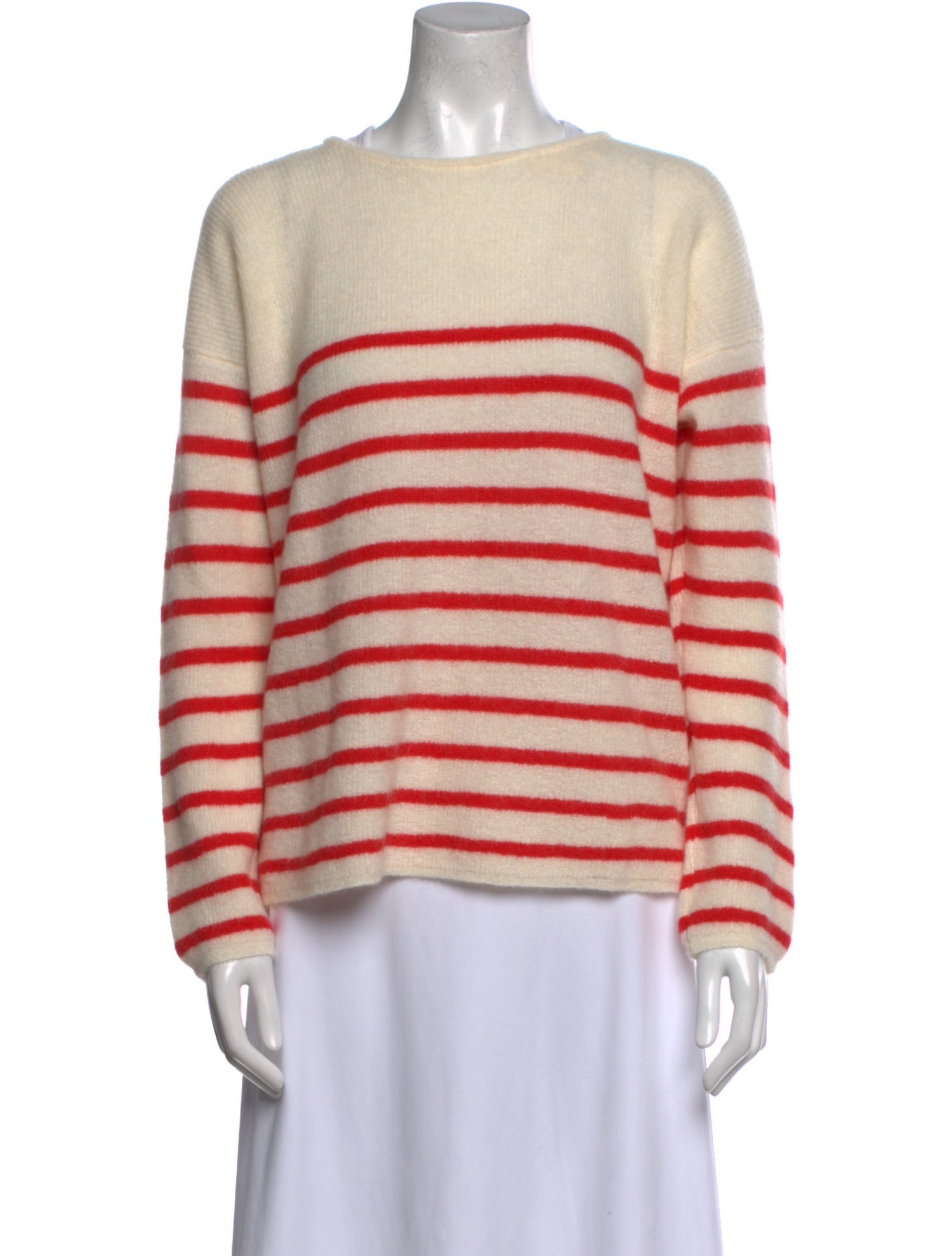 La Maille Sezane Striped Bateau Neckline Sweater