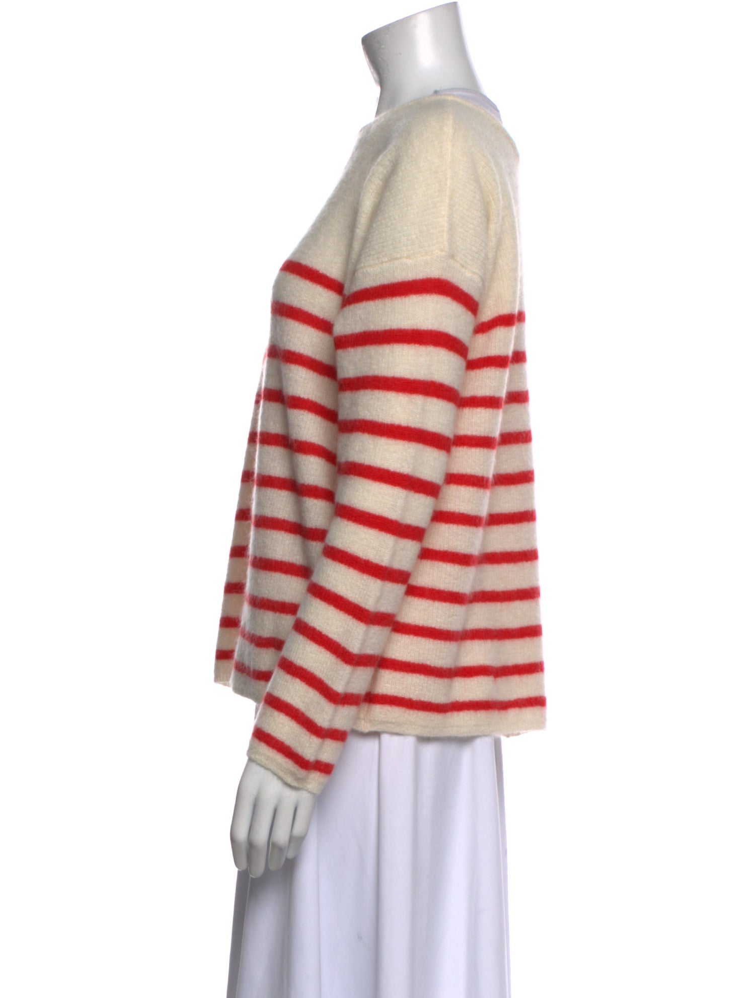 La Maille Sezane Striped Bateau Neckline Sweater