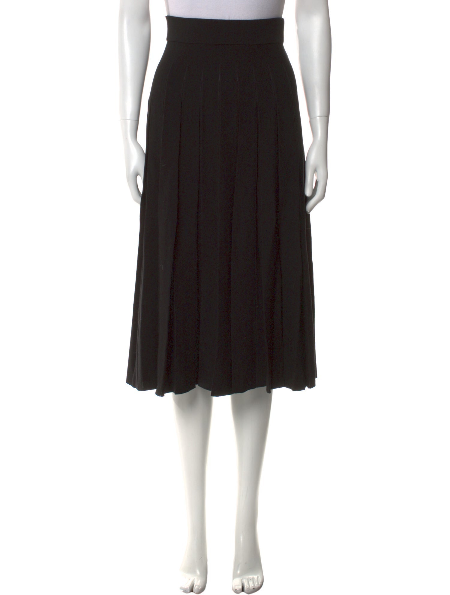 La Maille Sezane Pleated Accents Knee-Length Skirt