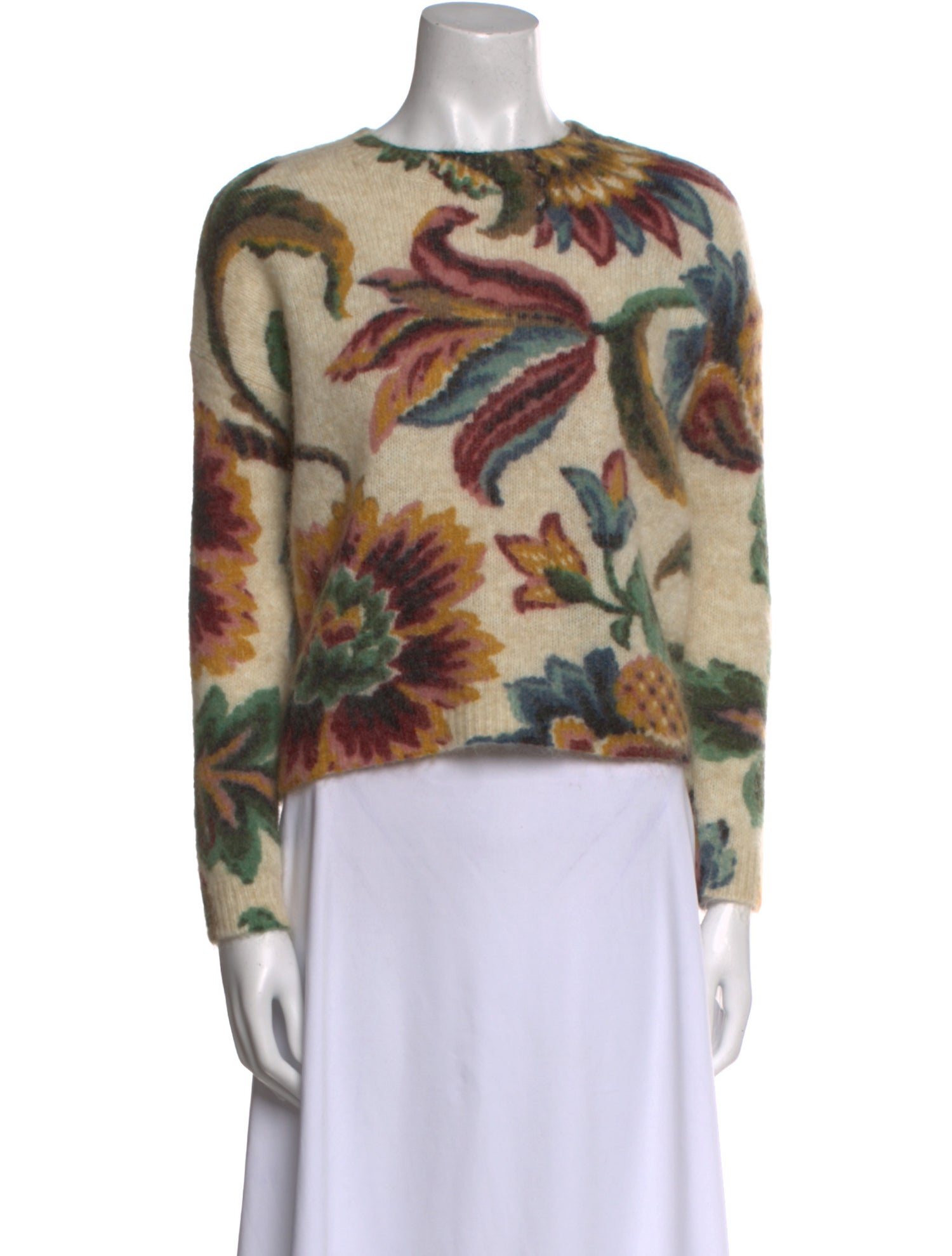 La Maille Sezane Printed Scoop Neck Sweater