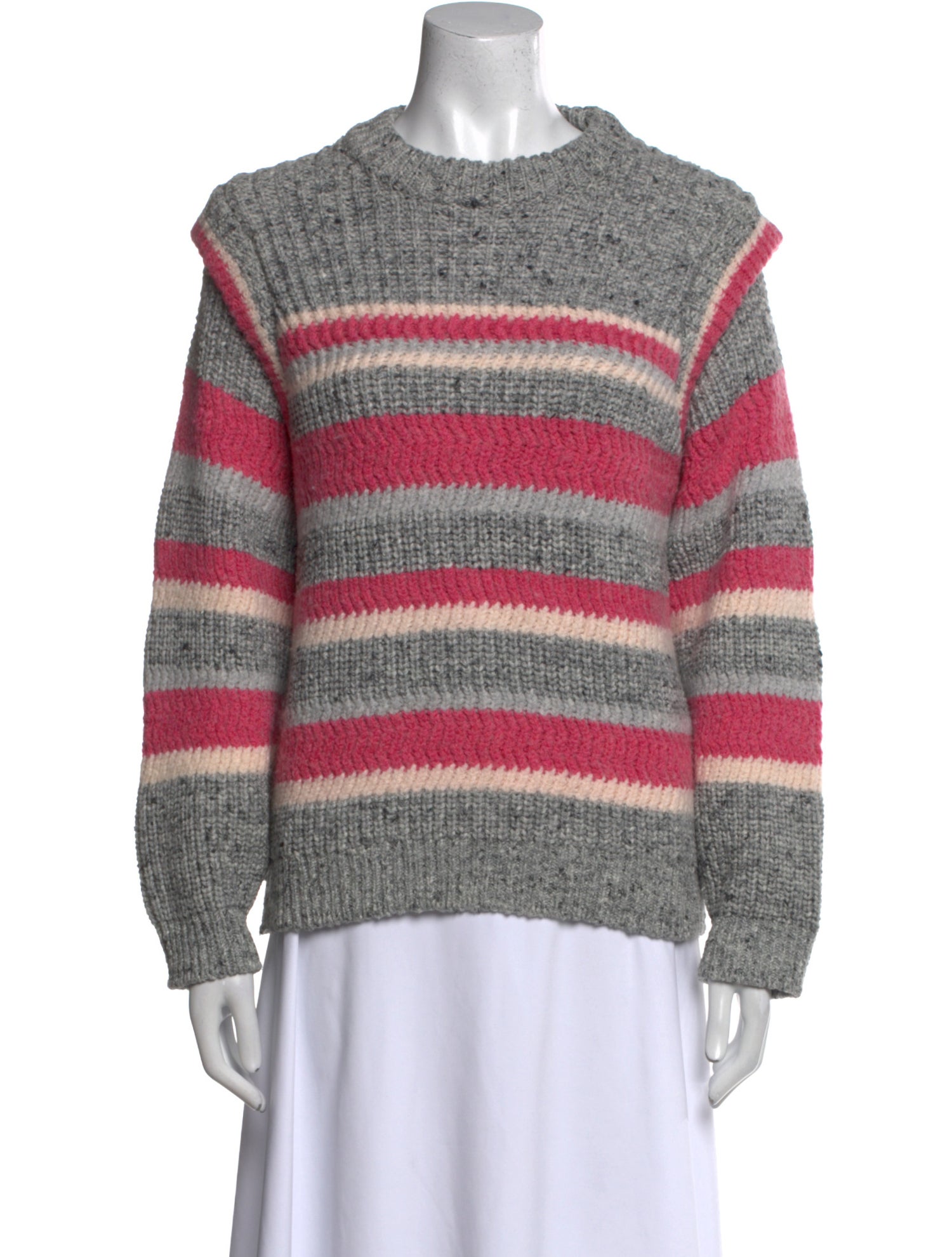 La Maille Sezane Striped Mock Neck Sweater
