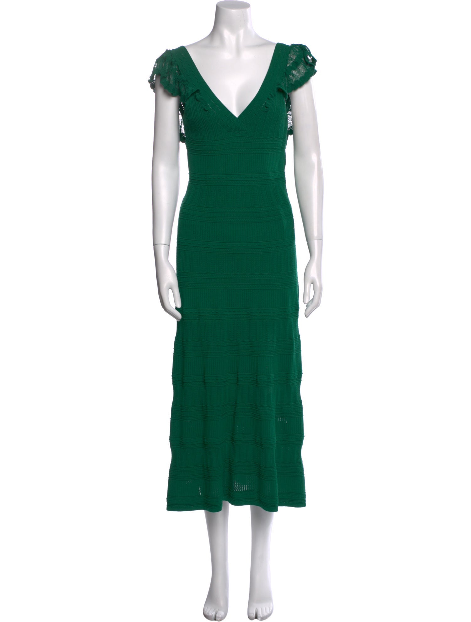 La Maille Sezane V-Neck Midi Length Dress