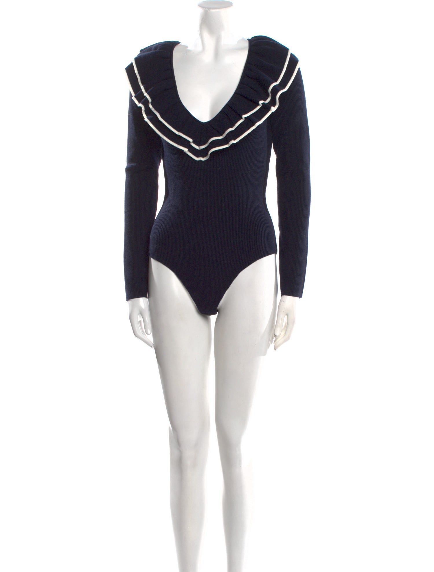 La Maille Sezane Cowl Neck Long Sleeve Bodysuit w/ Tags