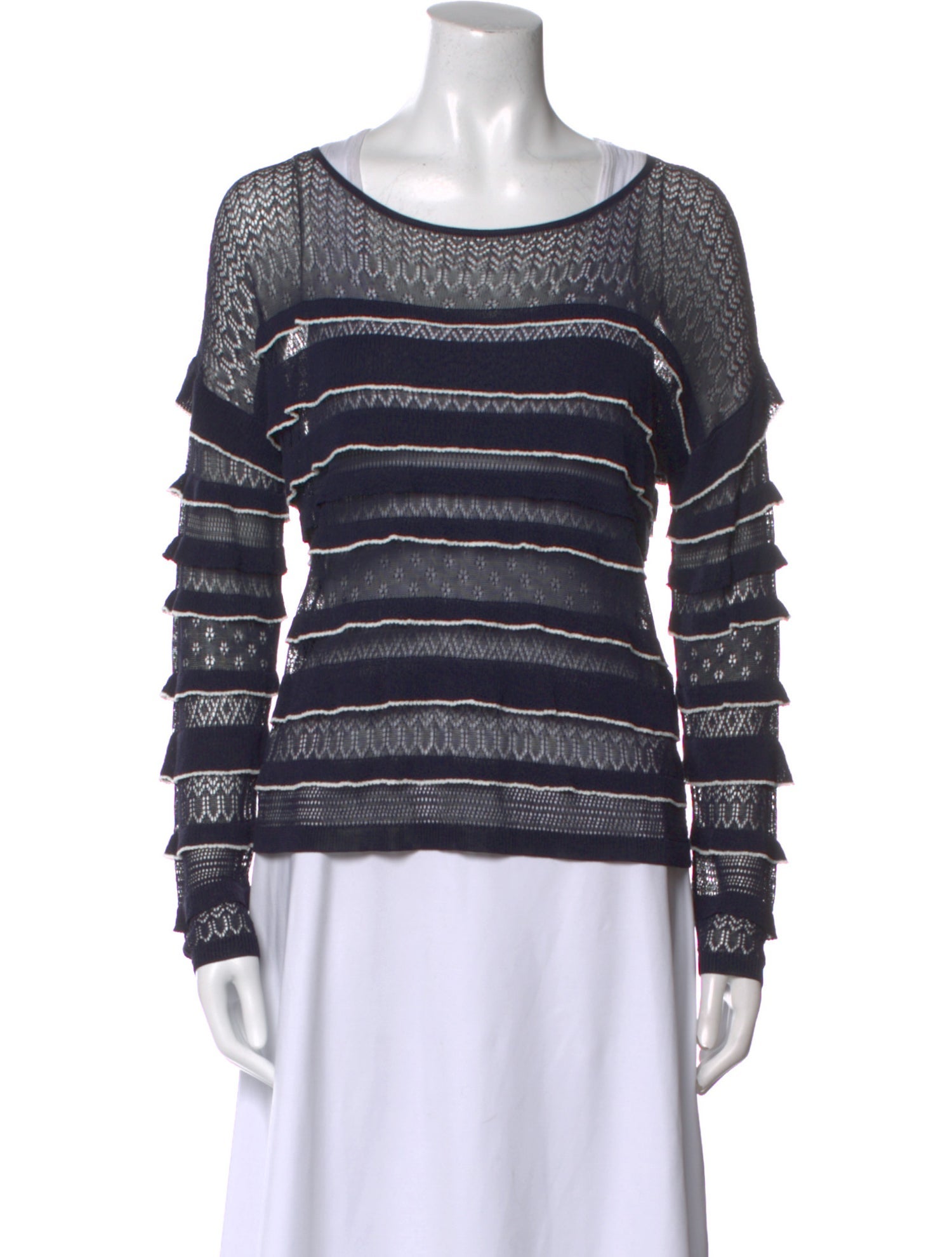 La Maille Sezane Striped Scoop Neck Sweater w/ Tags