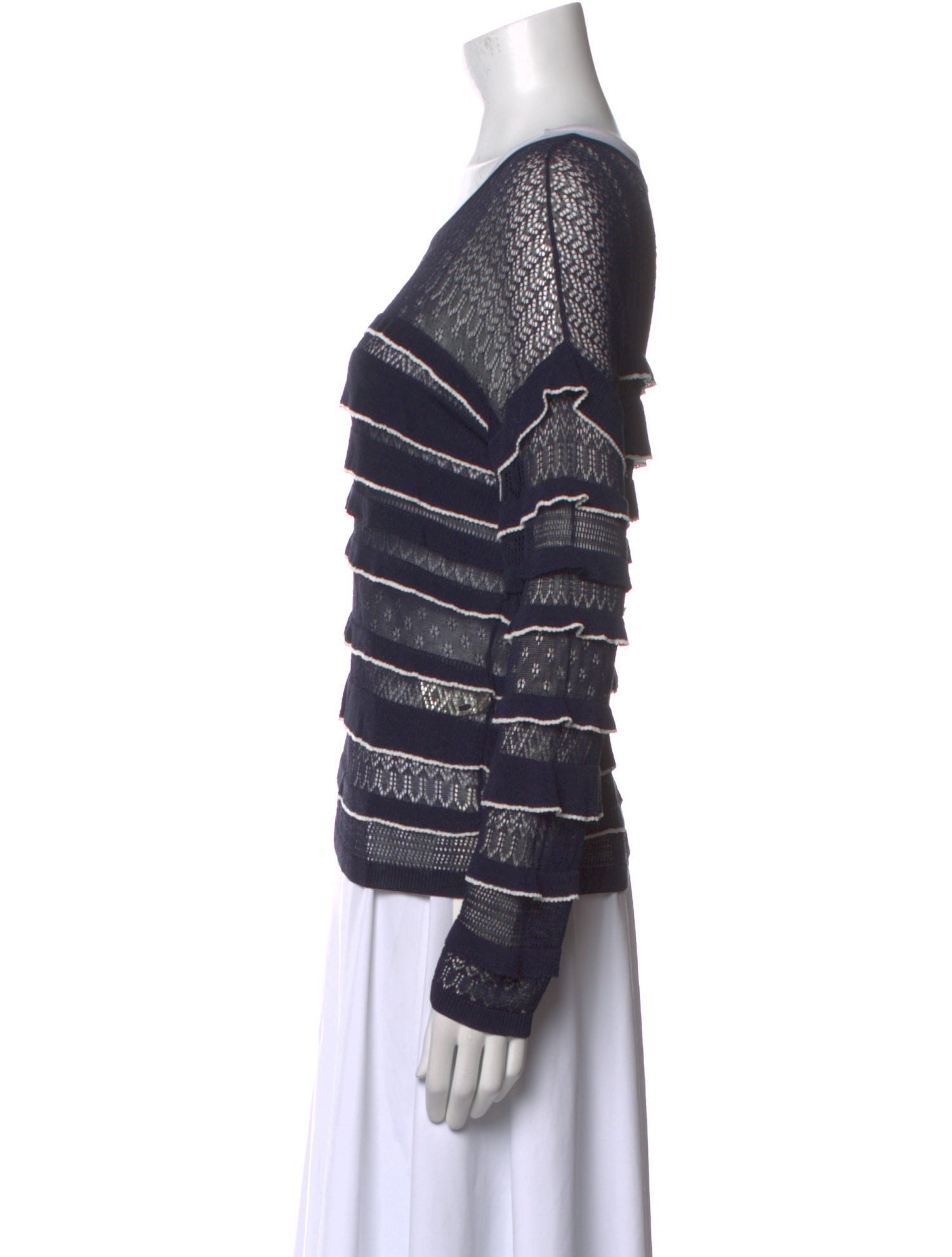 La Maille Sezane Striped Scoop Neck Sweater w/ Tags