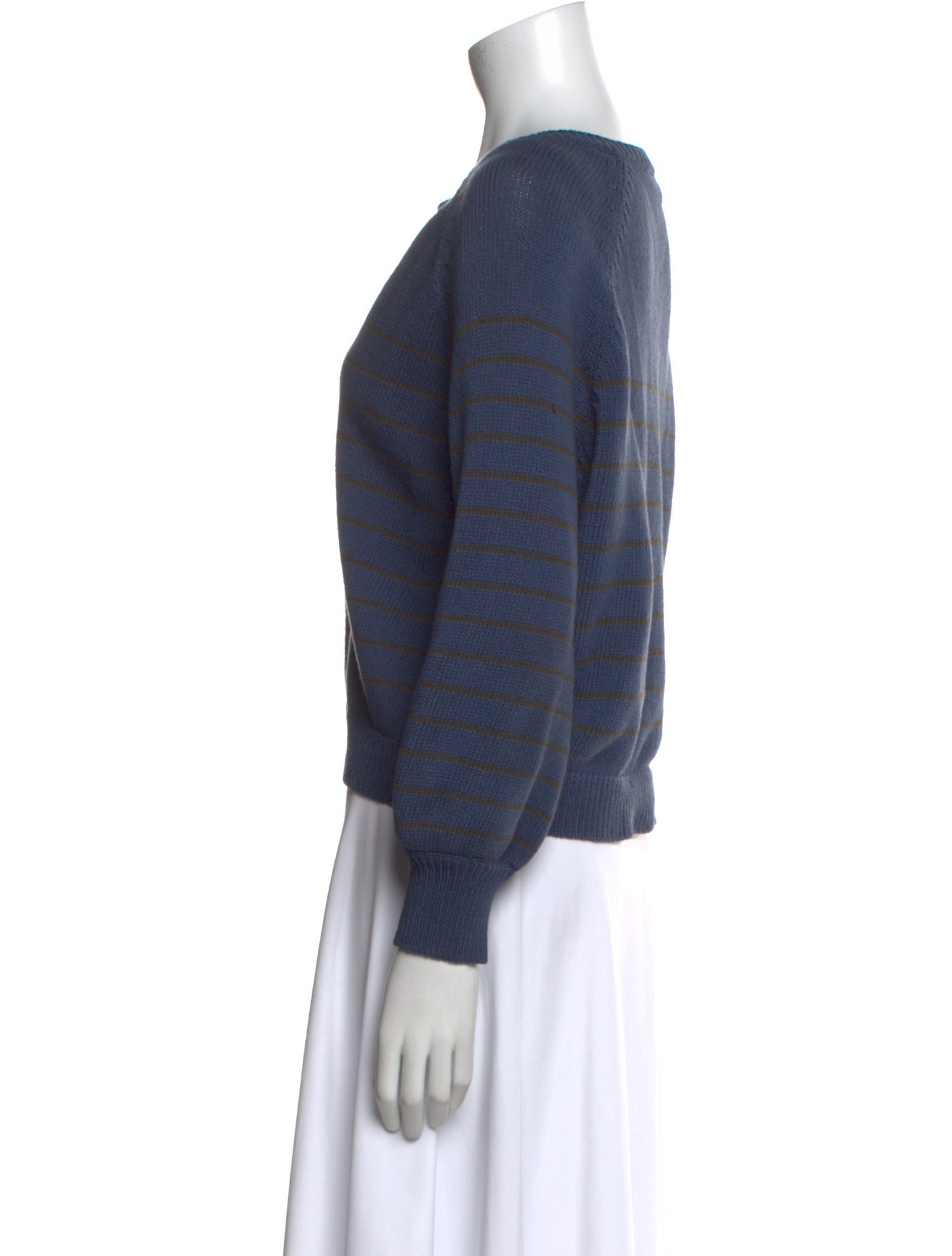 La Maille Sezane Striped V-Neck Crop Top