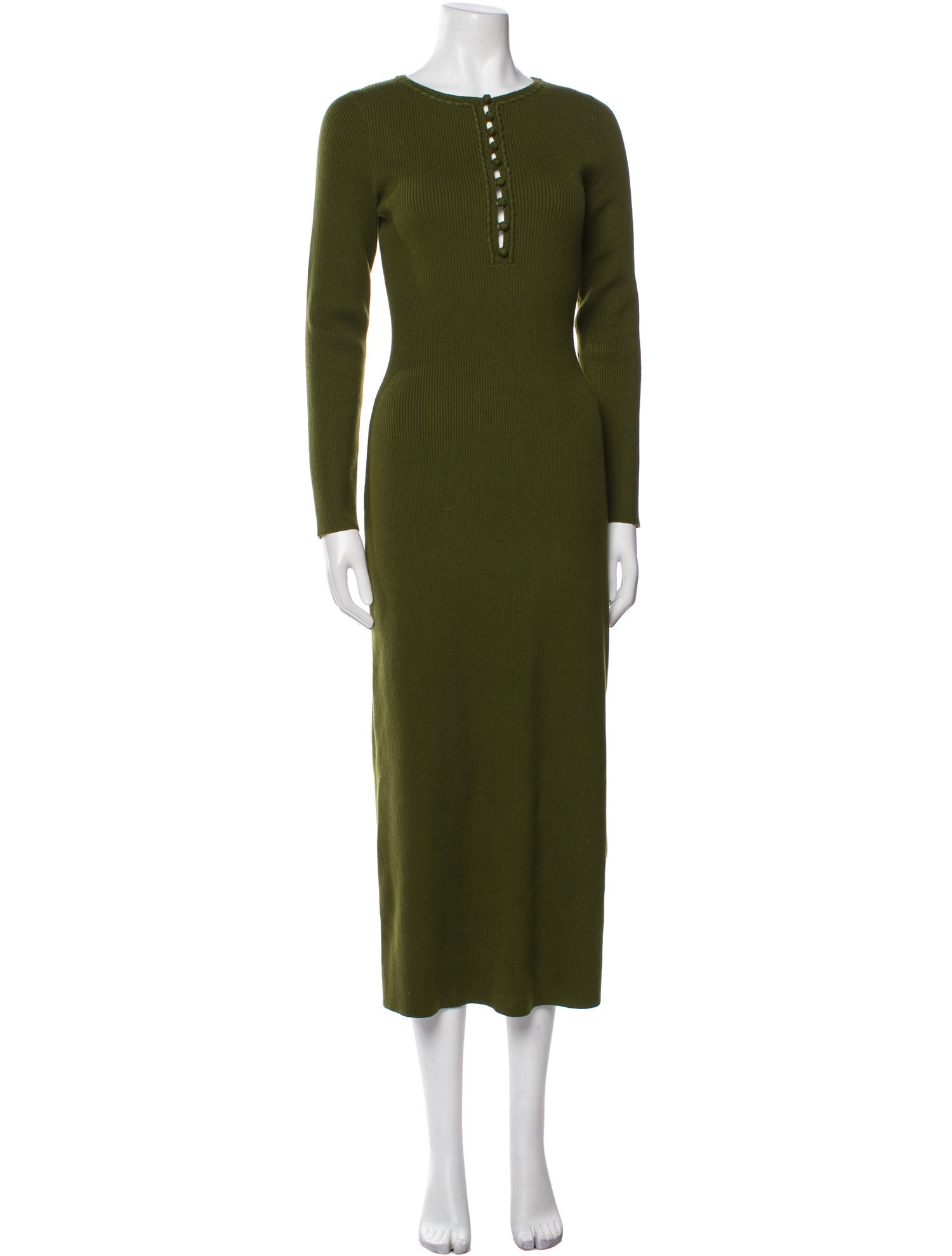 La Maille Sezane Crew Neck Long Dress in Green, Women's M La Maille Sezane Crew Neck Long Dress in Green, Women's M