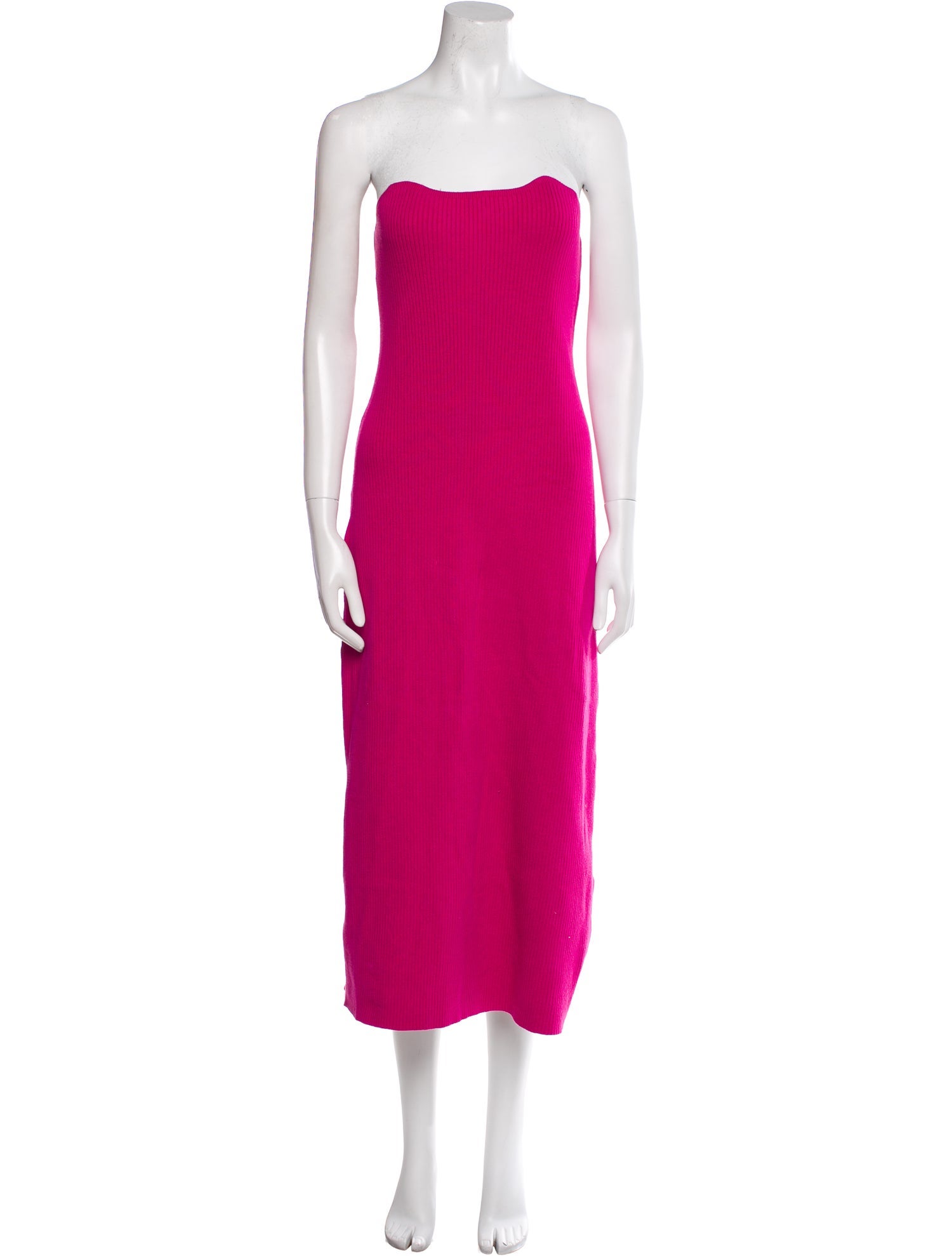 La Maille Sezane Strapless Knee-Length Dress