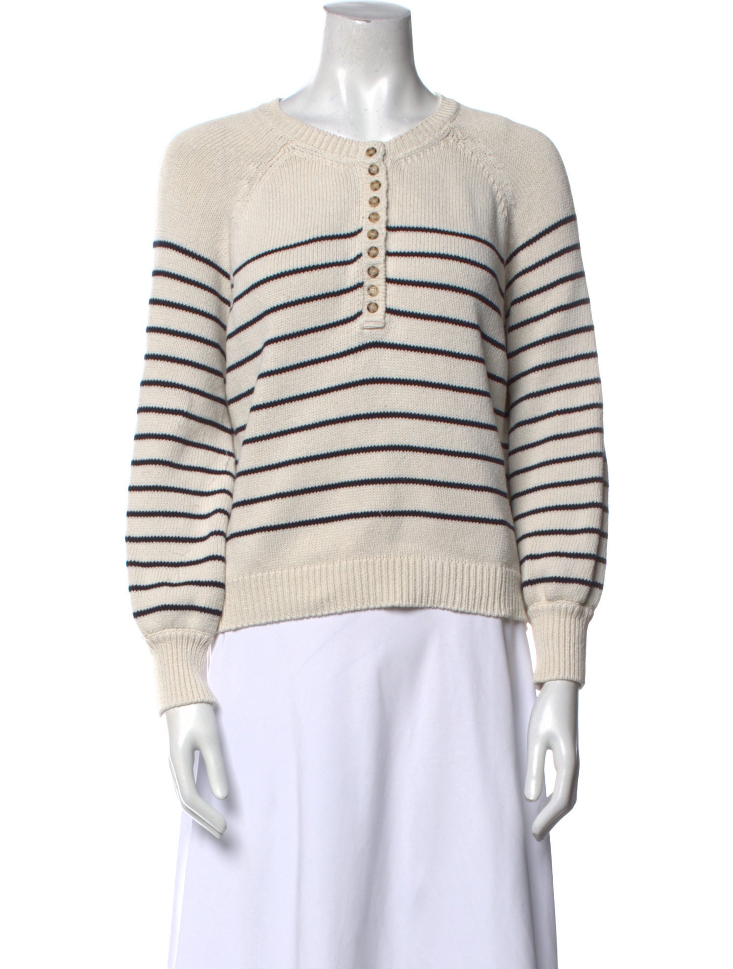 La Maille Sezane Striped Scoop Neck Sweater