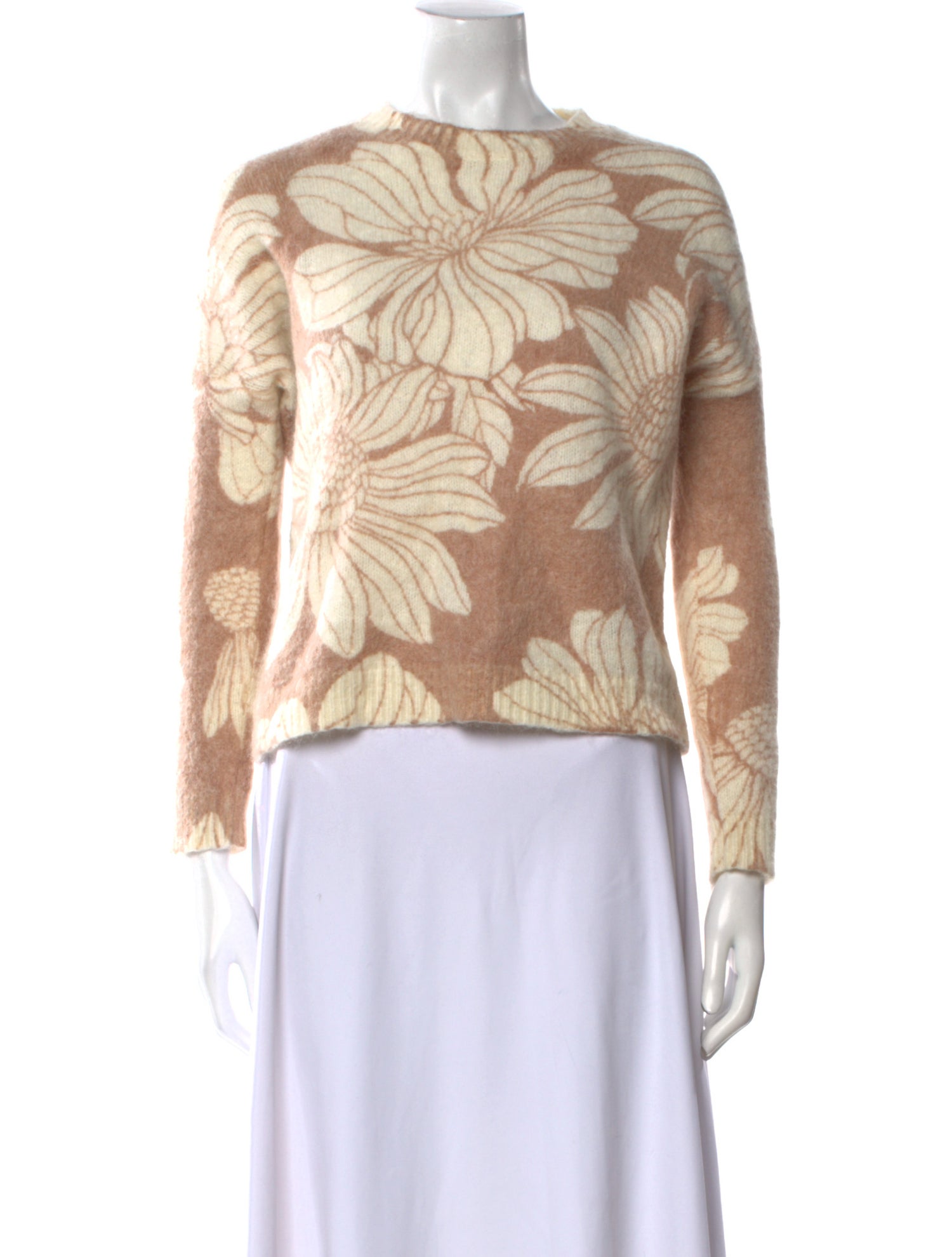 La Maille Sezane Printed Crew Neck Sweater