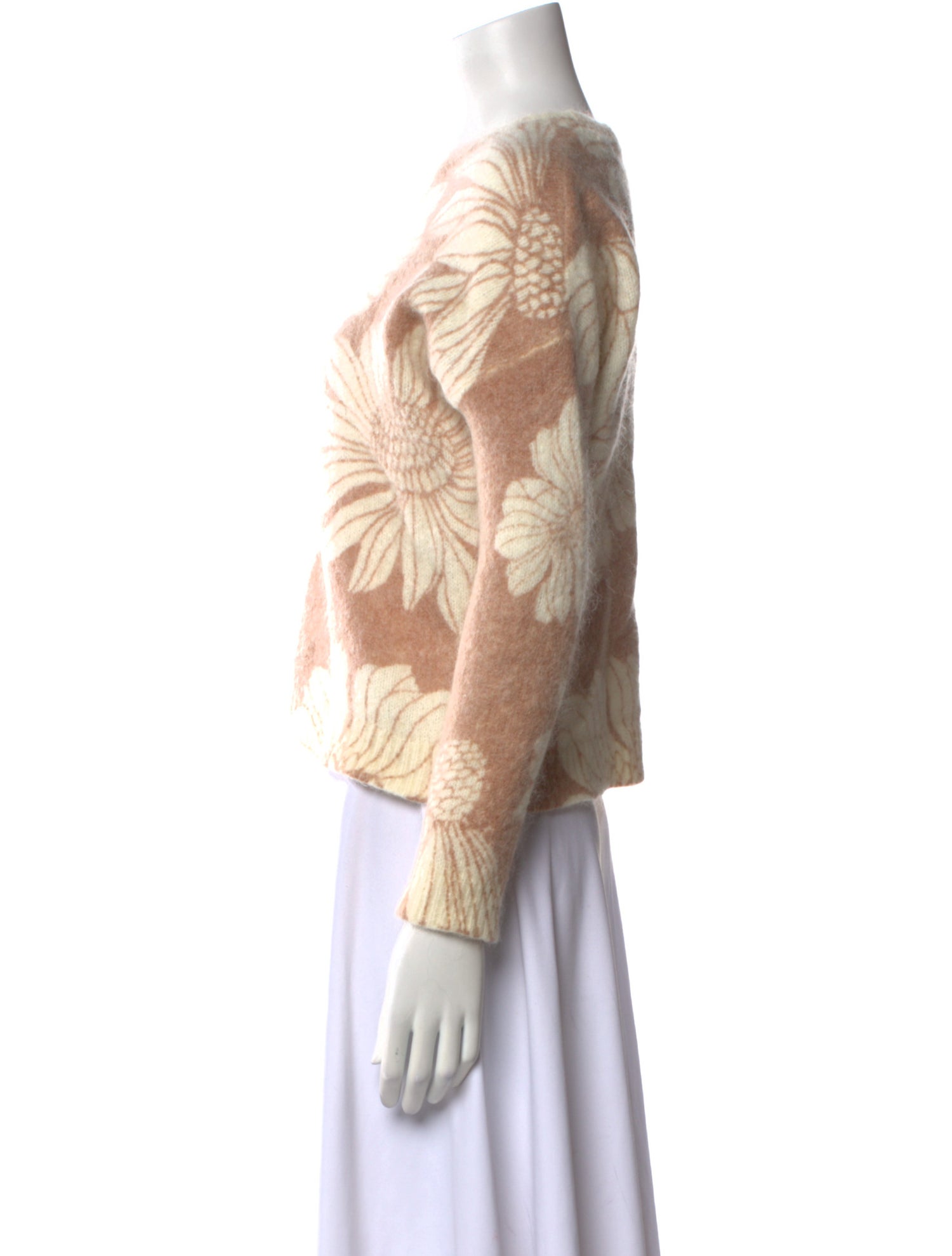 La Maille Sezane Printed Crew Neck Sweater