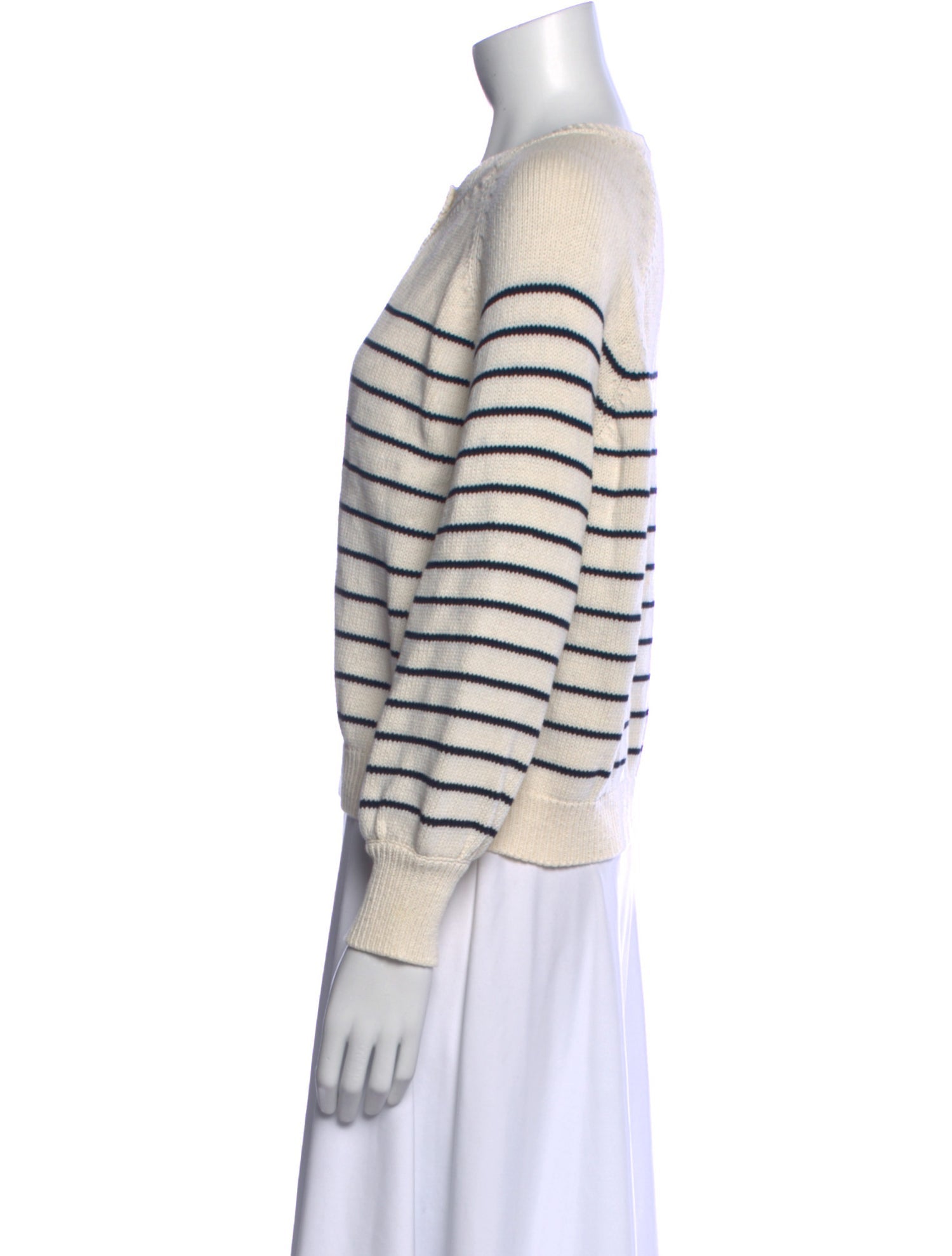 La Maille Sezane Striped Crew Neck Sweatshirt