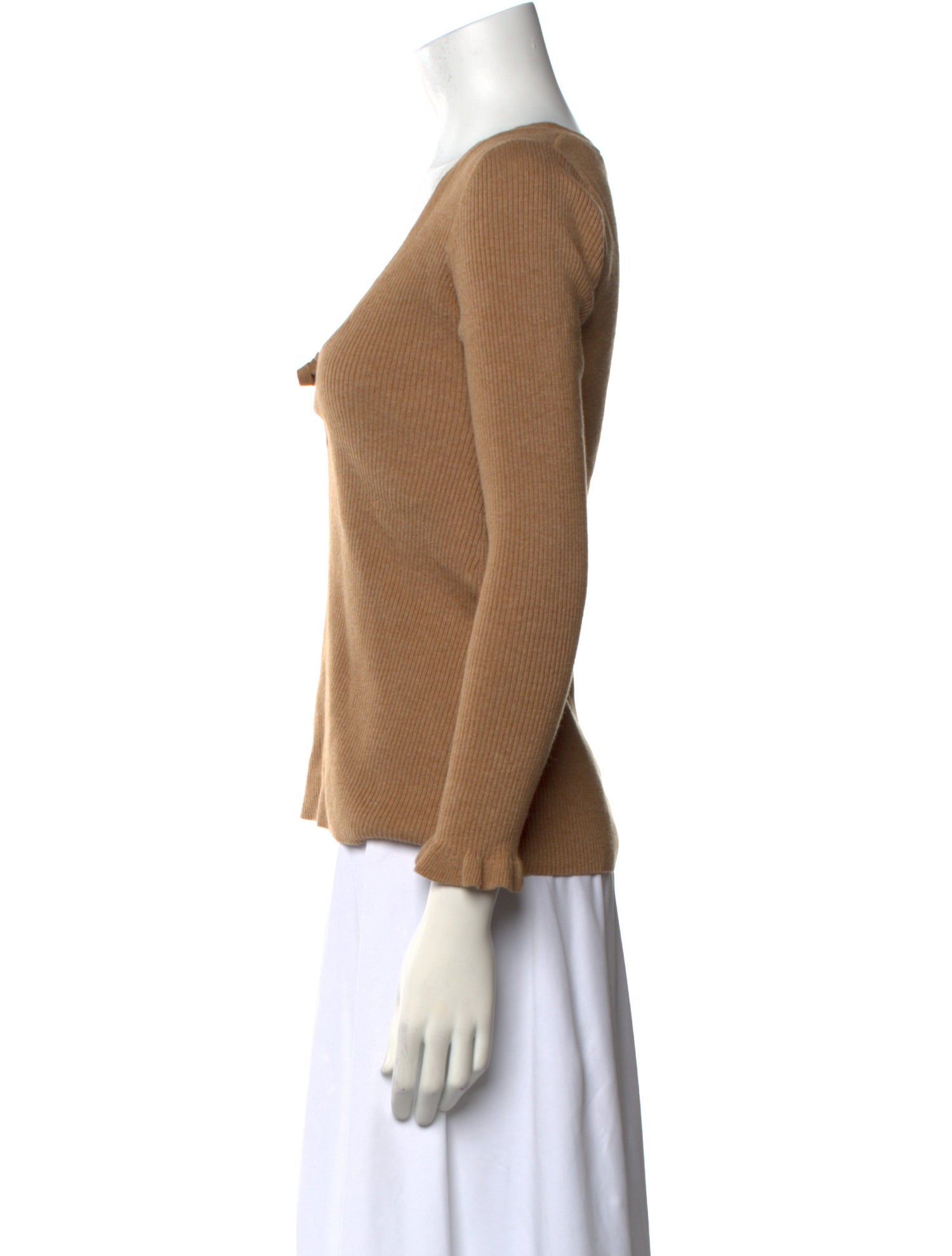 La Maille Sezane Scoop Neck Three-Quarter Sleeve Top