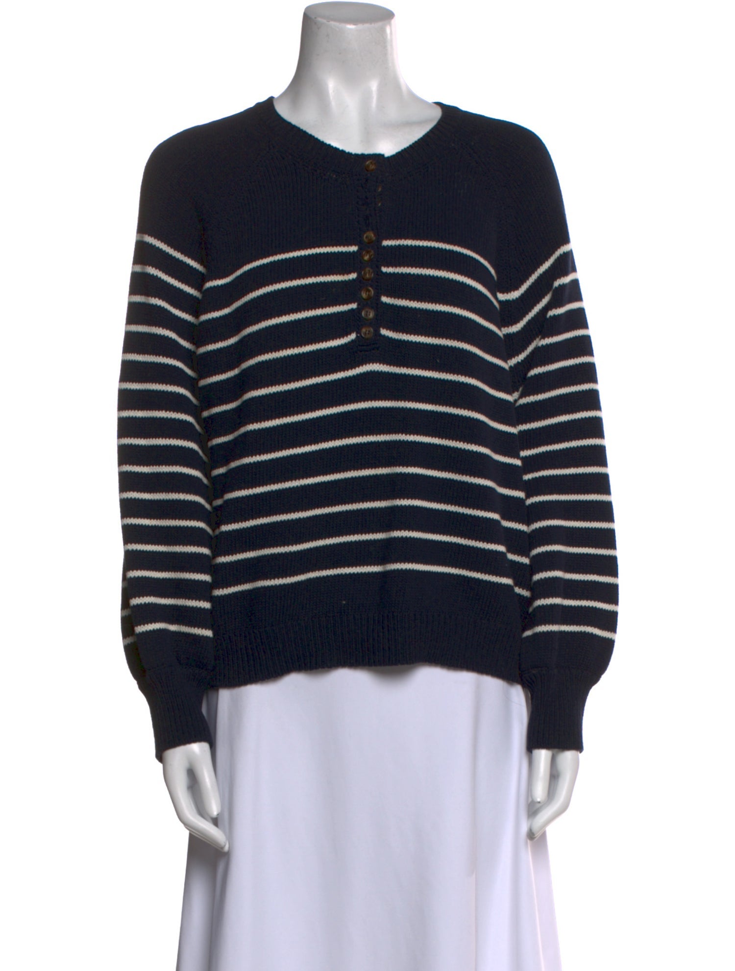 La Maille Sezane Striped Scoop Neck Sweater