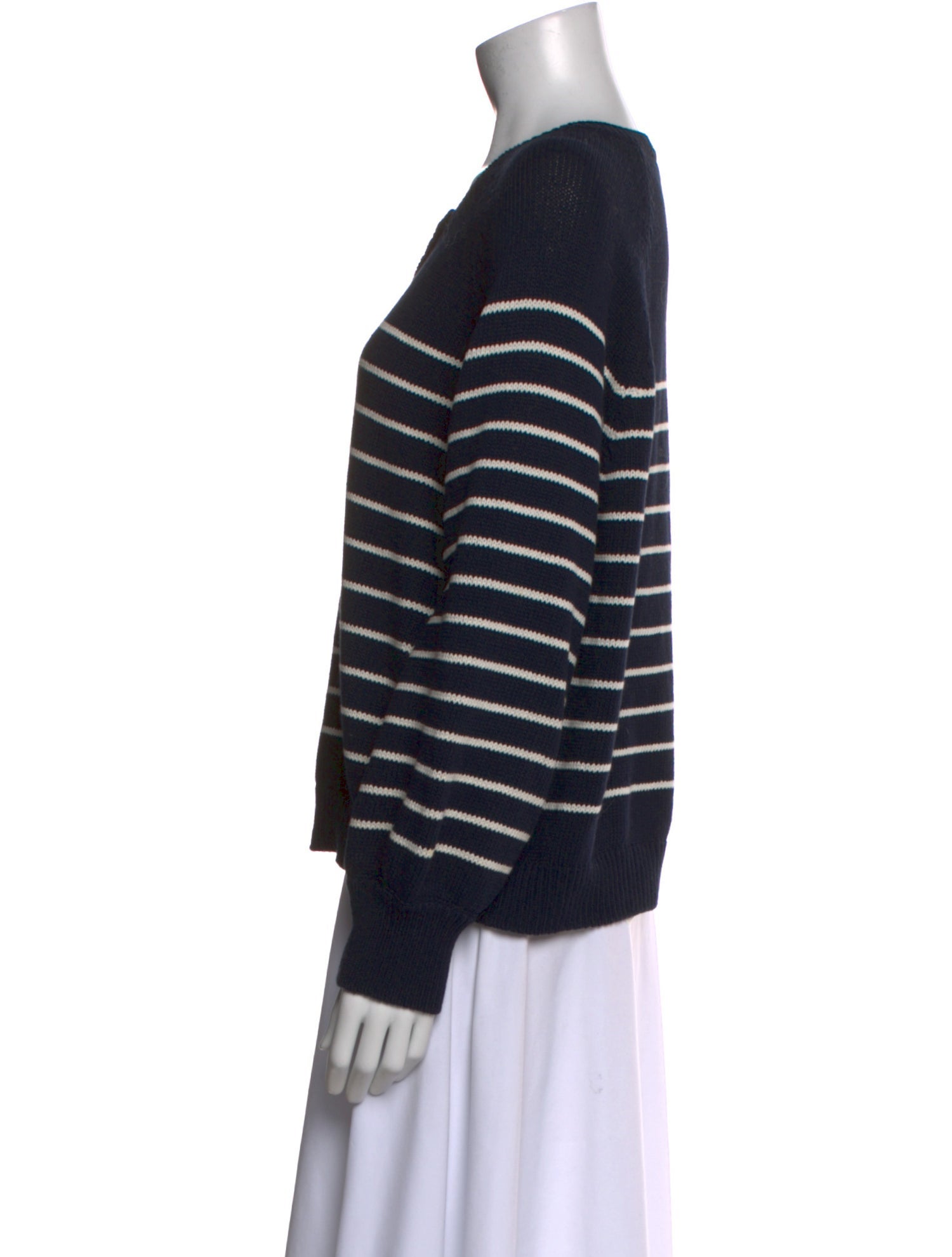 La Maille Sezane Striped Scoop Neck Sweater
