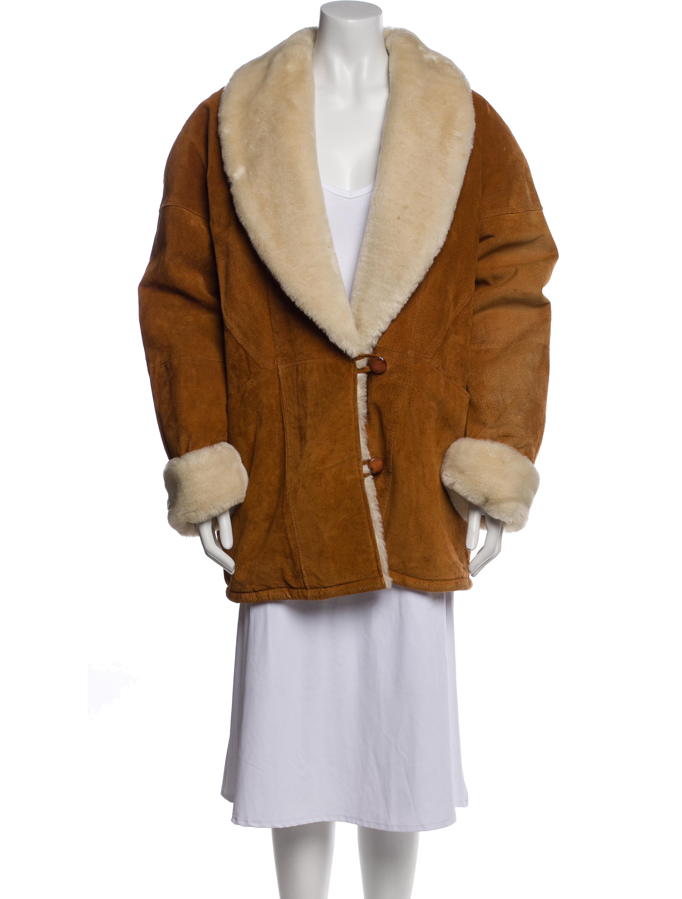 Linea Pelle Leather Faux Fur Coat