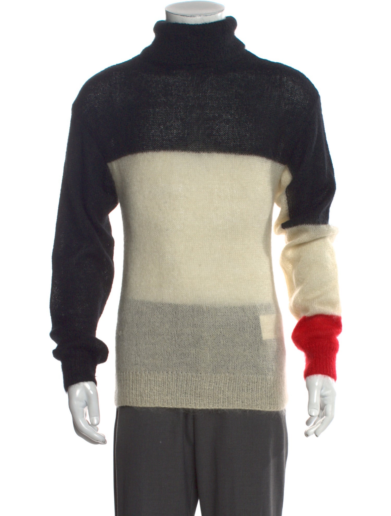 LANDLORD Colorblock Pattern Turtleneck Pullover
