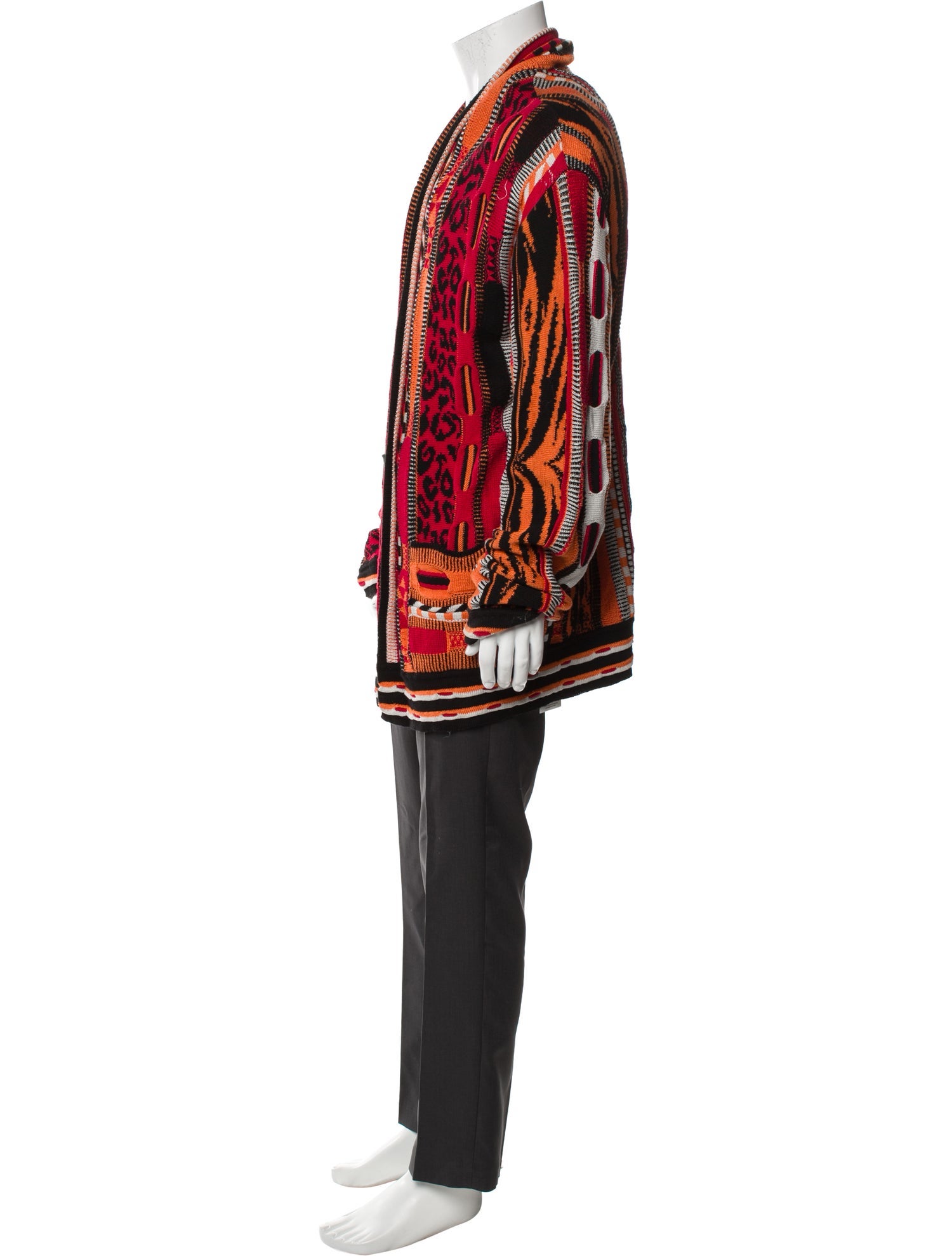 Laneus Animal Print Open Front Cardigan