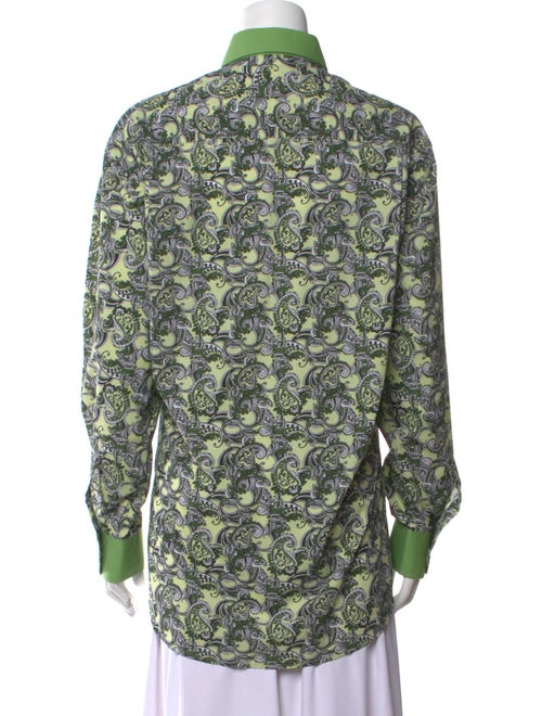 LUXTON Paisley Print Long Sleeve Button-Up Top