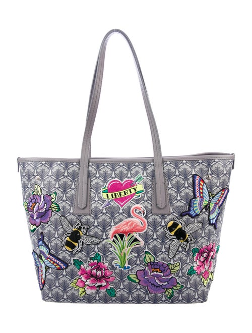 Liberty of London Leather-Trimmed Tote Grey