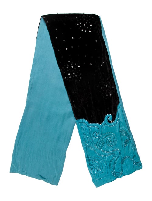 Liberty of London Silk Patterned Scarf Blue