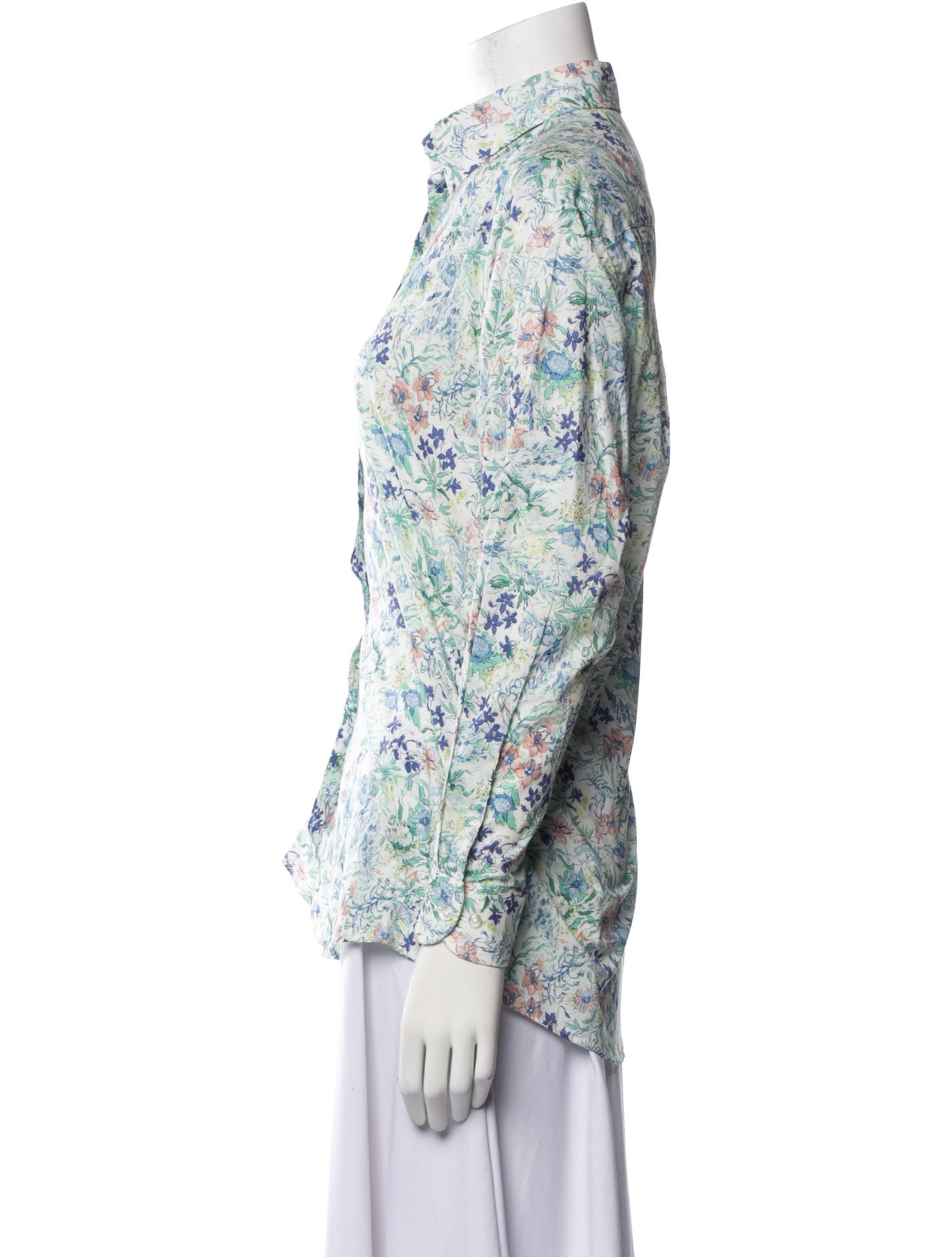 Liberty of London Printed Long Sleeve Button-Up Top